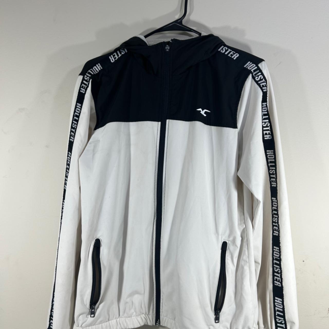 Hollister windbreaker black and clearance white