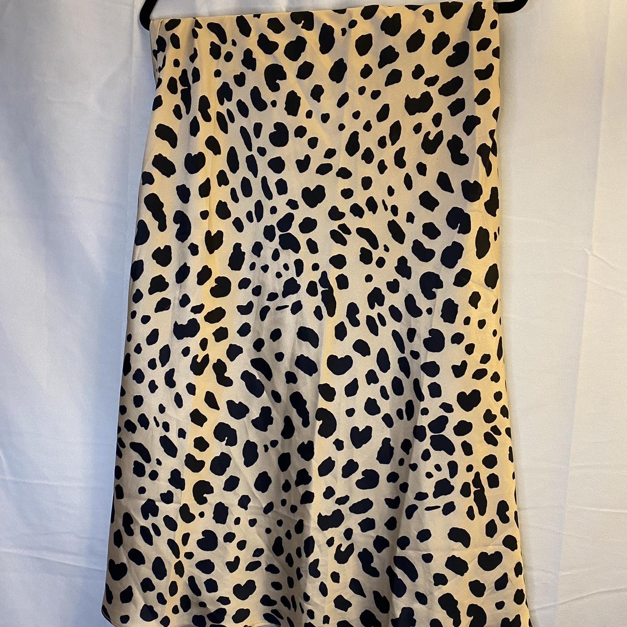 Satin cheetah print midi skirt Size is XXS but - Depop