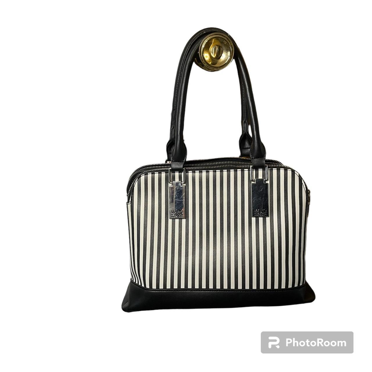 Black and white striped purses best sale