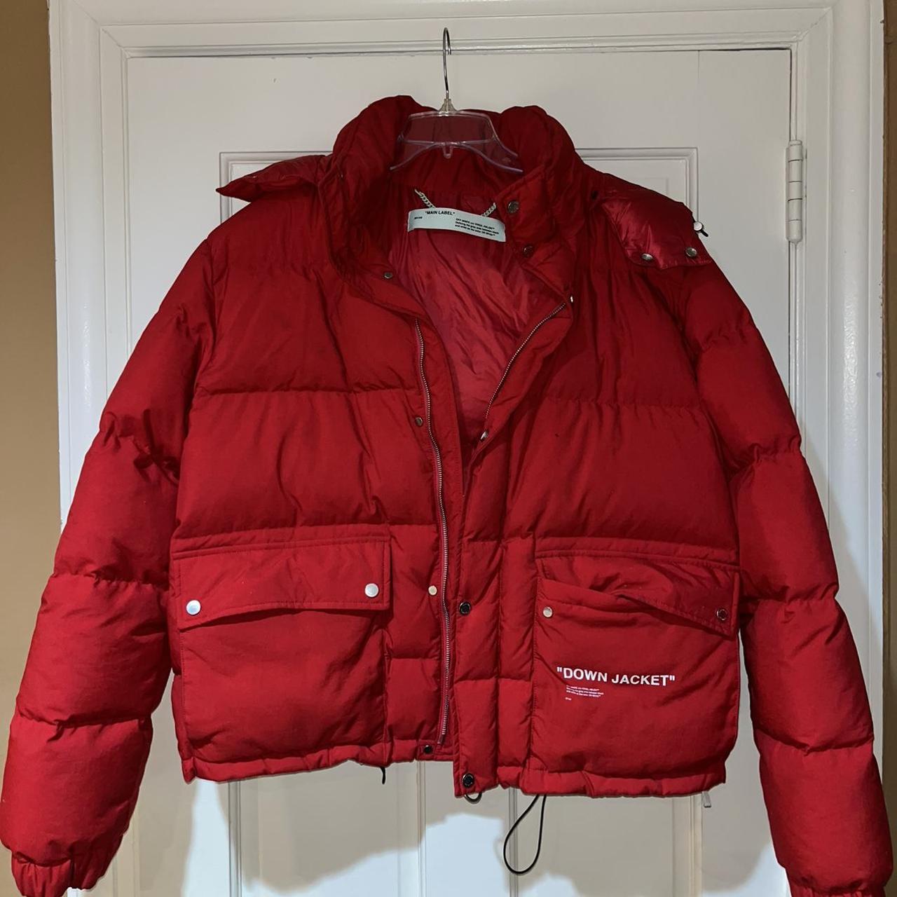 Off white fall winter 2018 red puffer down jacket