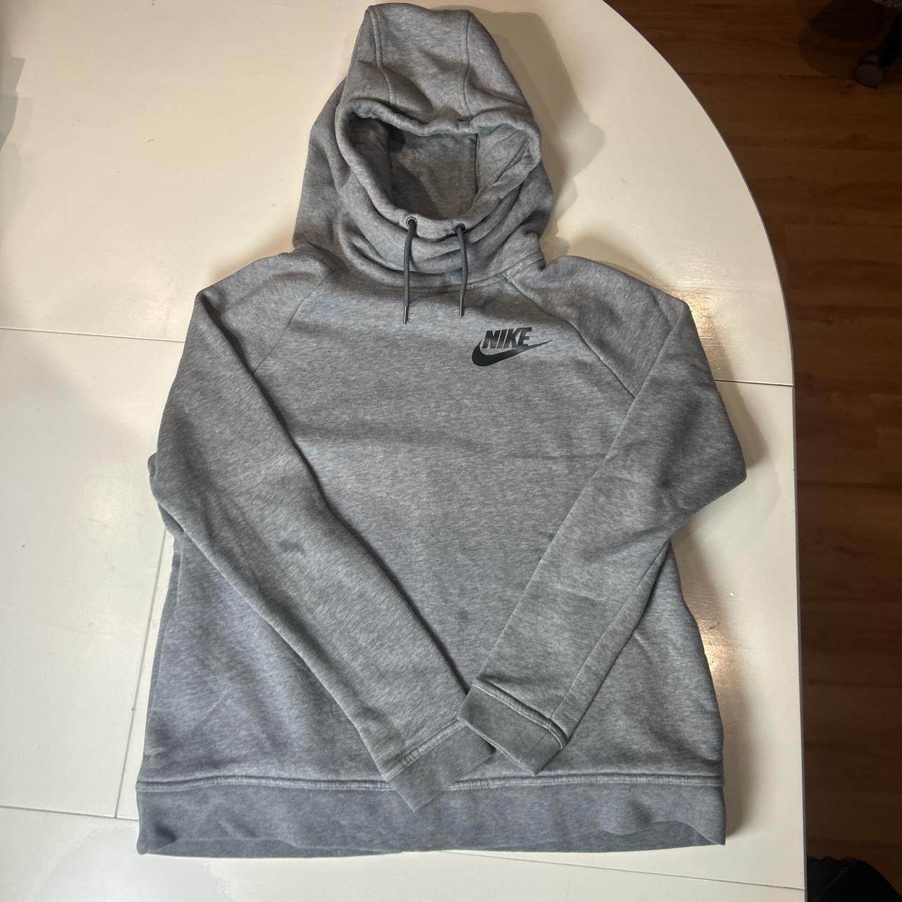 Nike hoodie Cowl neck Size: Medium Color: Grey - Depop