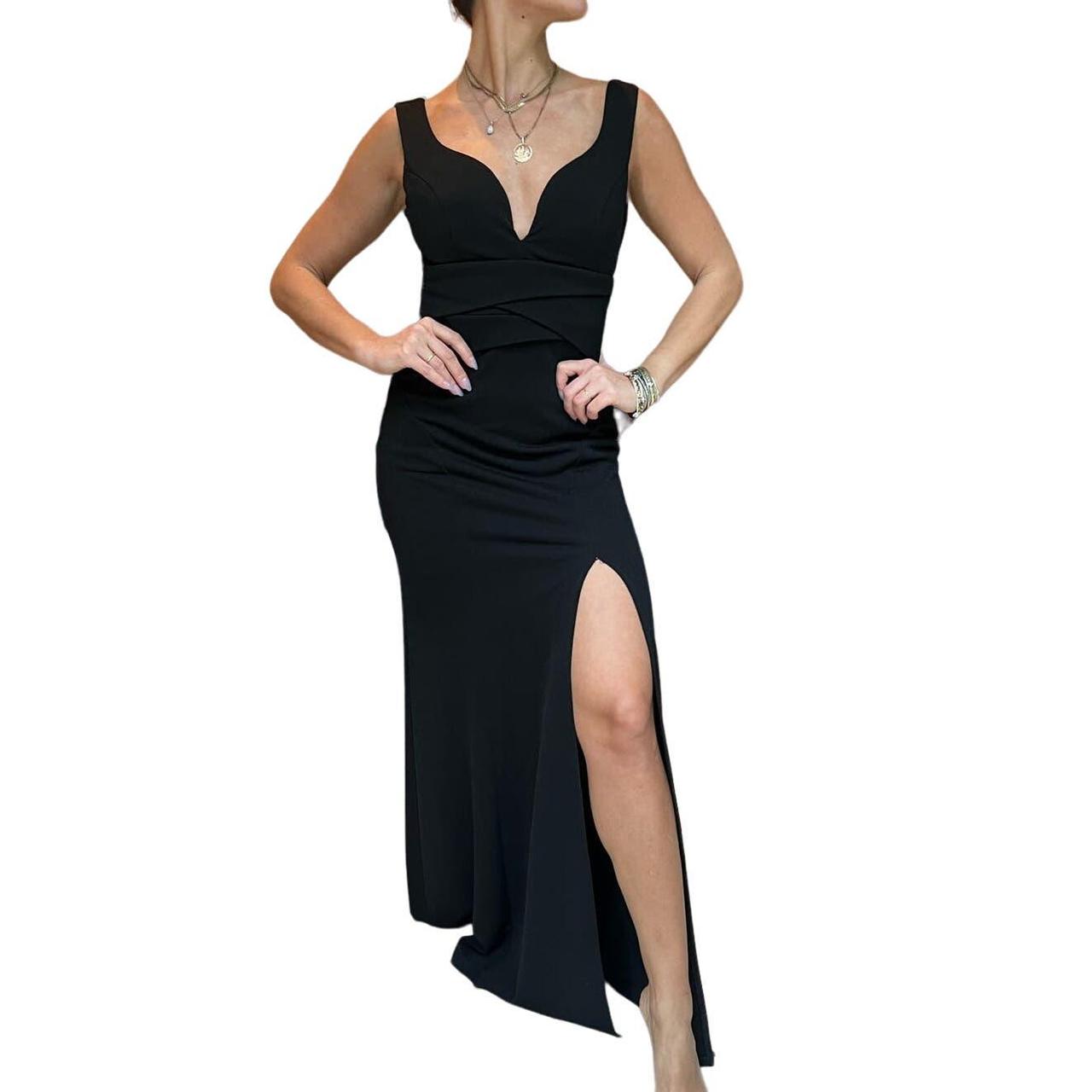 Emerald Sundae Black Sleeveless Side Slit Bodycon | Depop