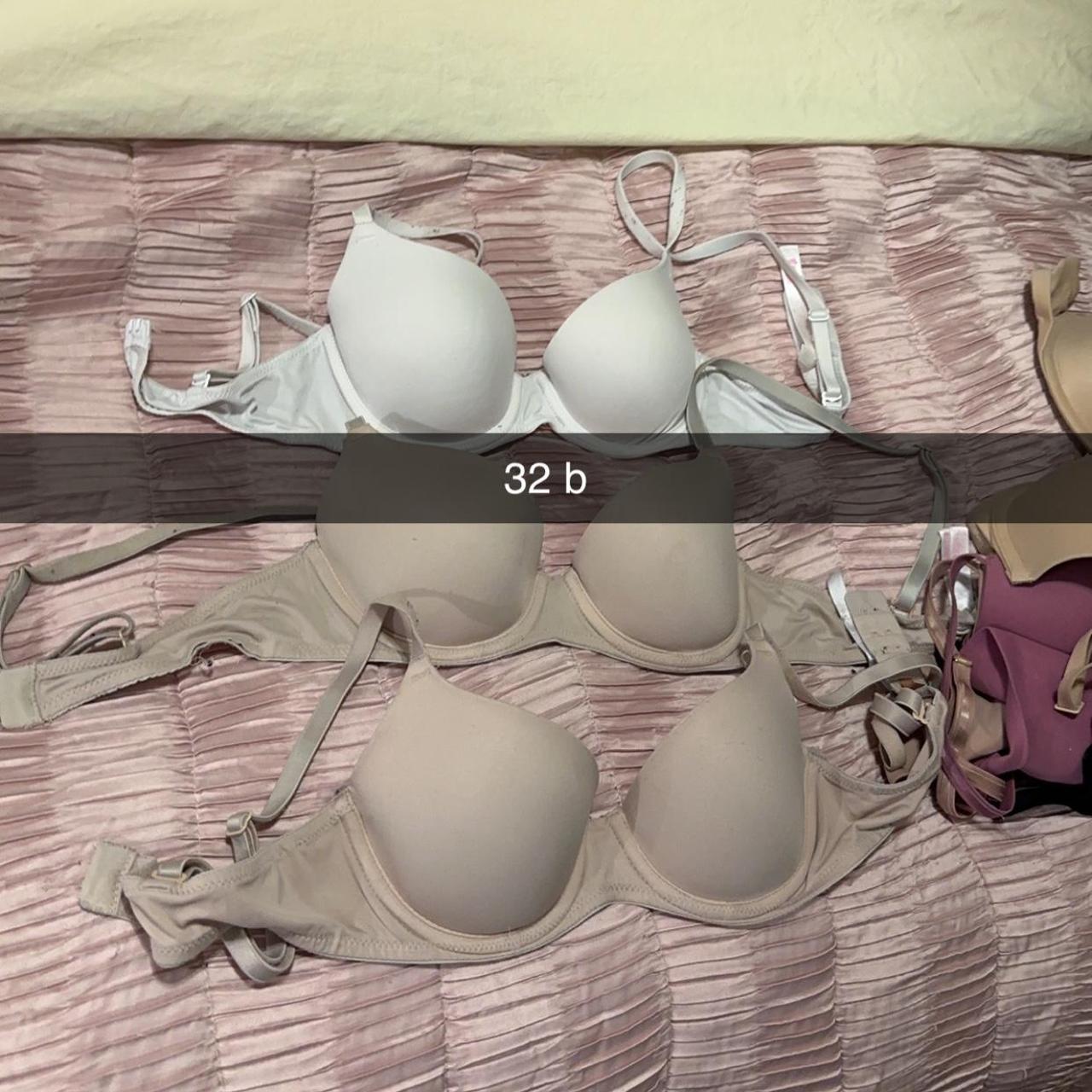 Two 32B Pink/Victoria's Secret lightly lined bras. - Depop