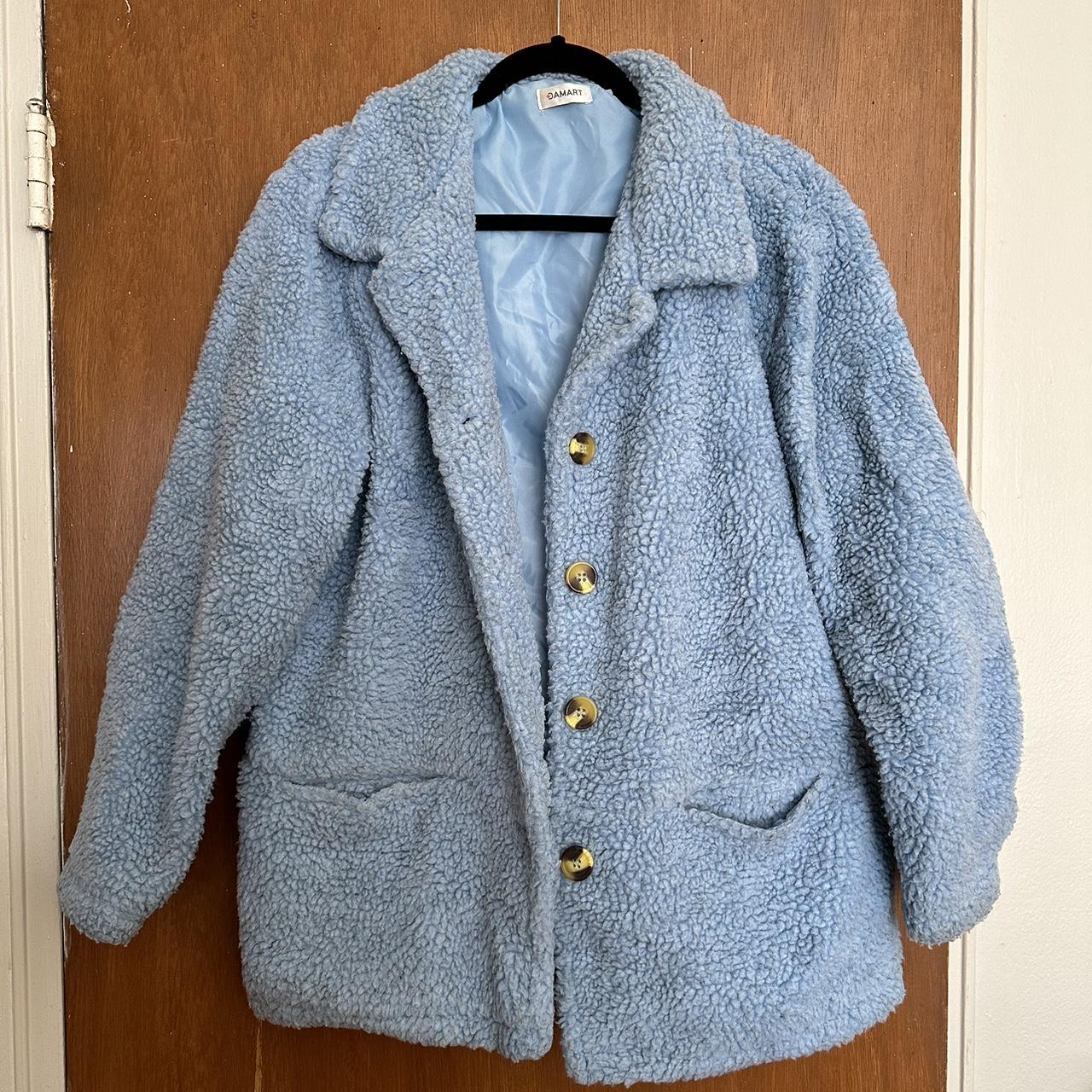 Light blue Sherpa jacket. Depop