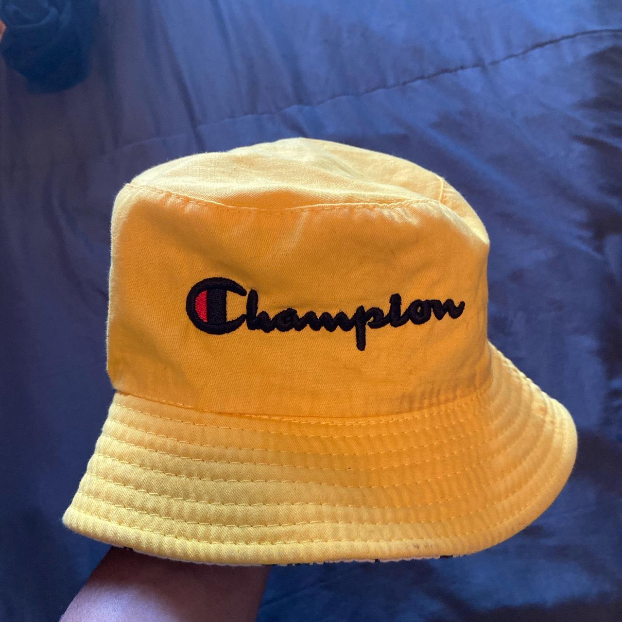 Yellow champion bucket hat Depop