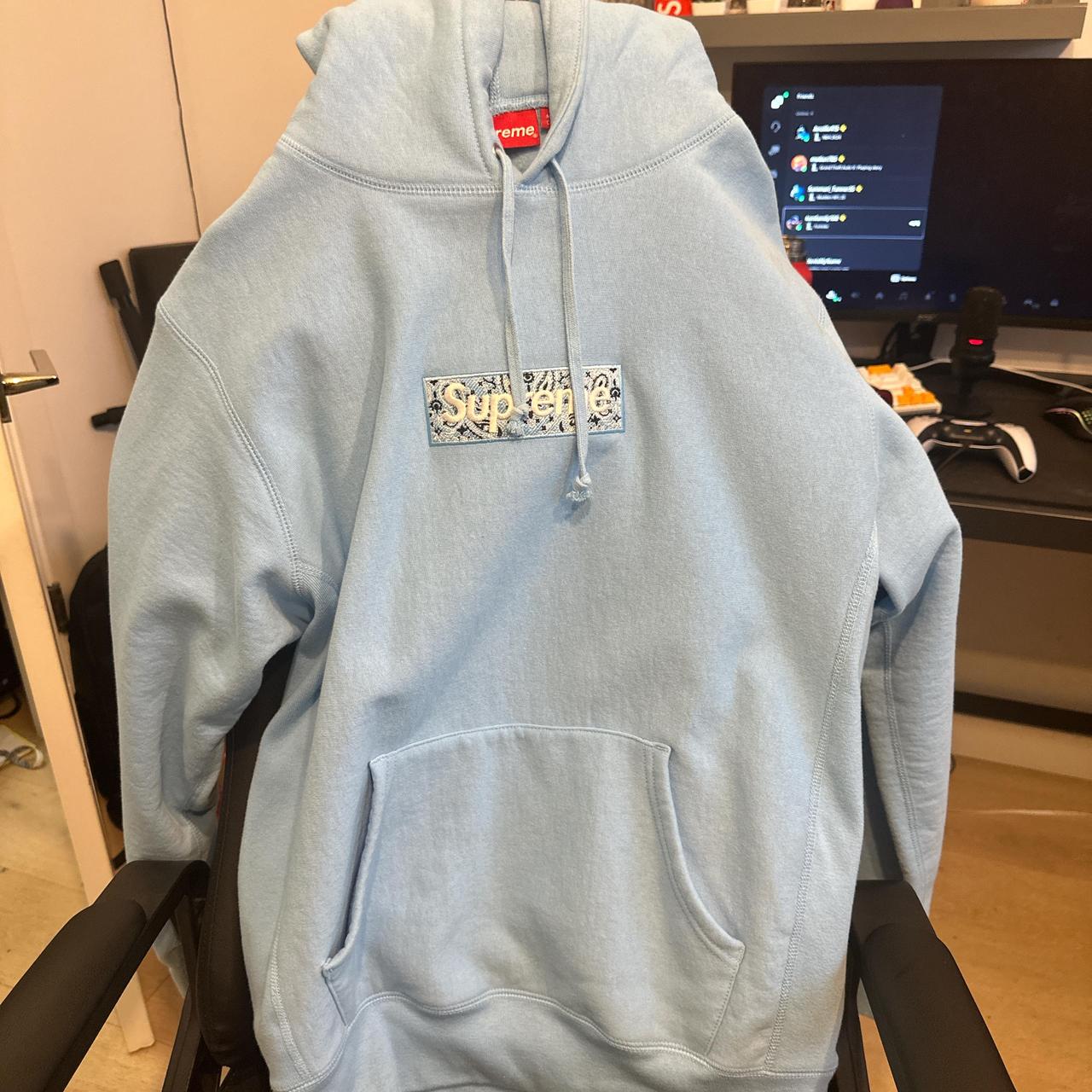 Light blue supreme hoodie best sale