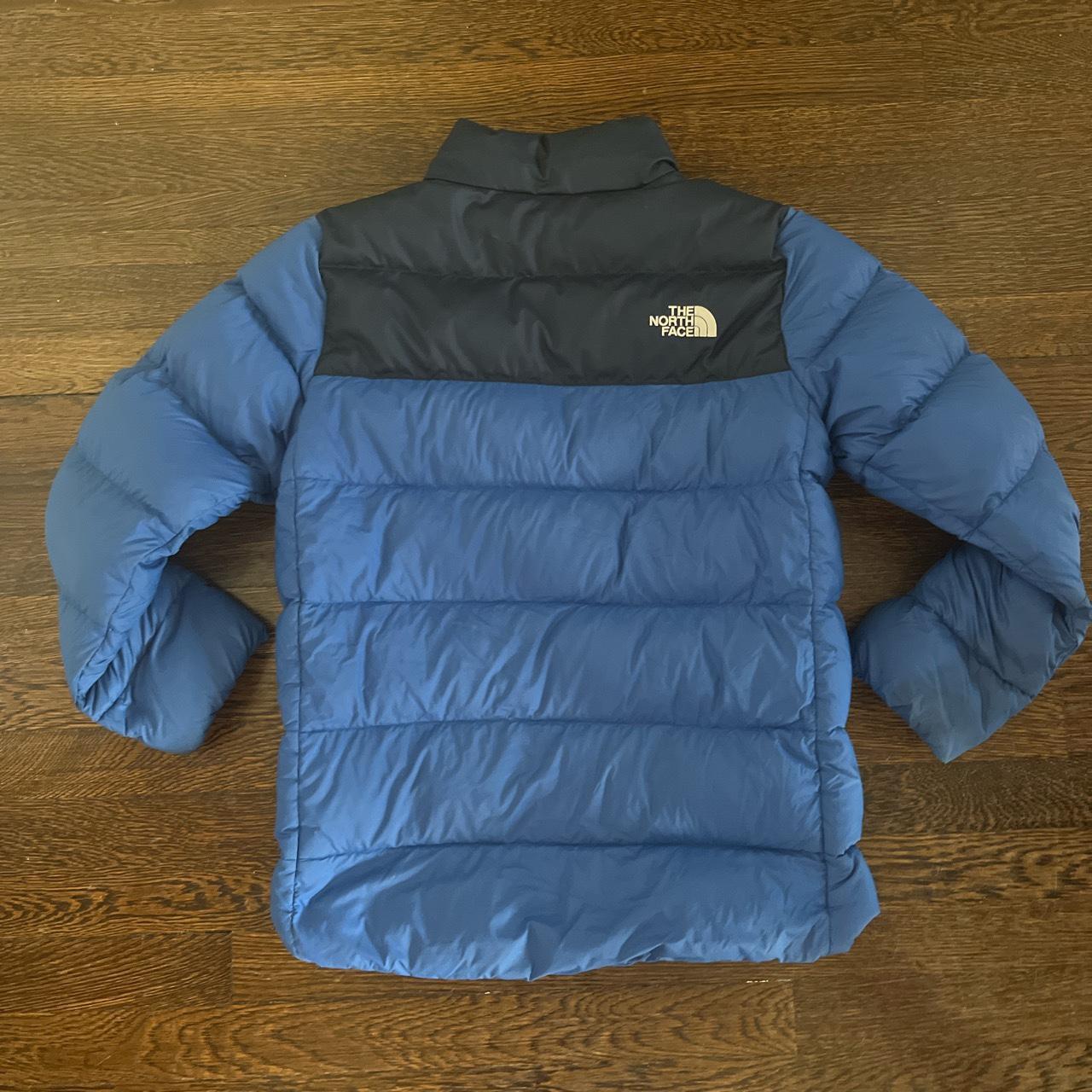 Vintage The North Face Blue And Navy Puffer - Depop