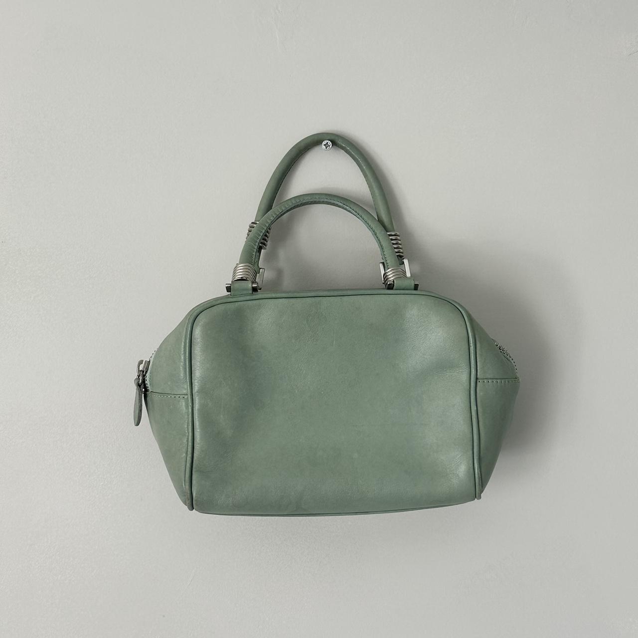 Vintage Arezzo green purse with silver accents Depop