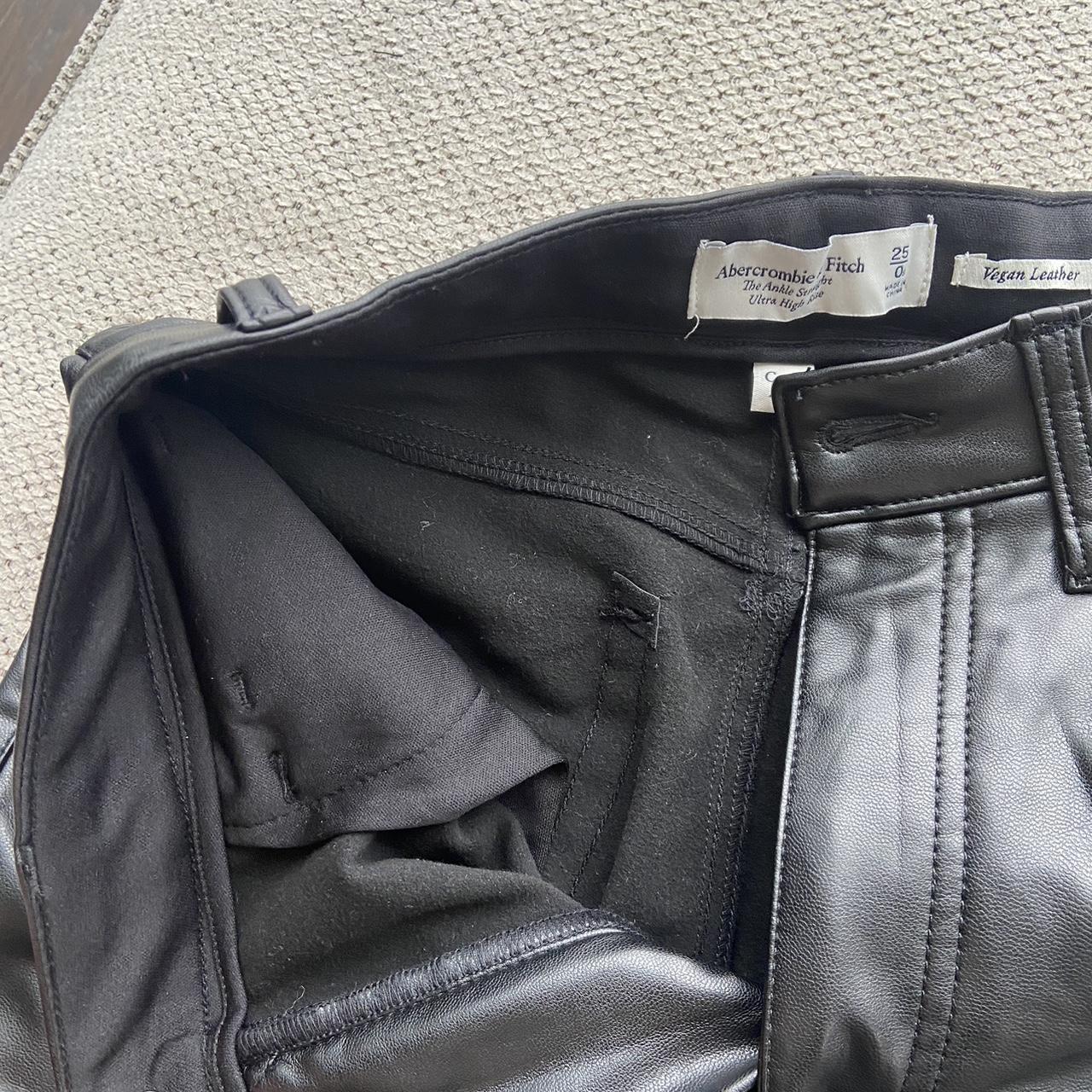 Abercrombie Leather Pants Worn a couple of times,... - Depop