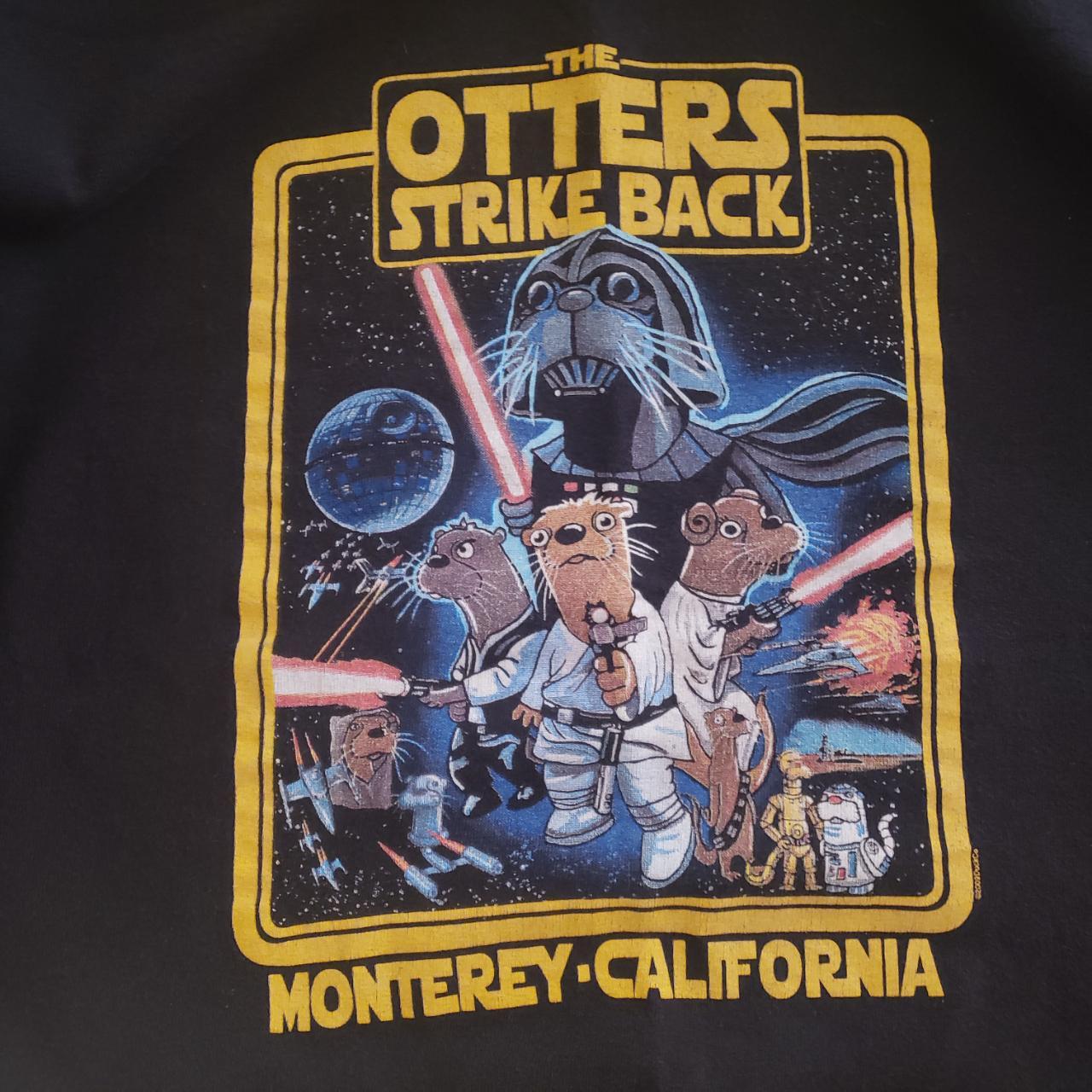 Black Star Wars Otters T-Shirt - Depop