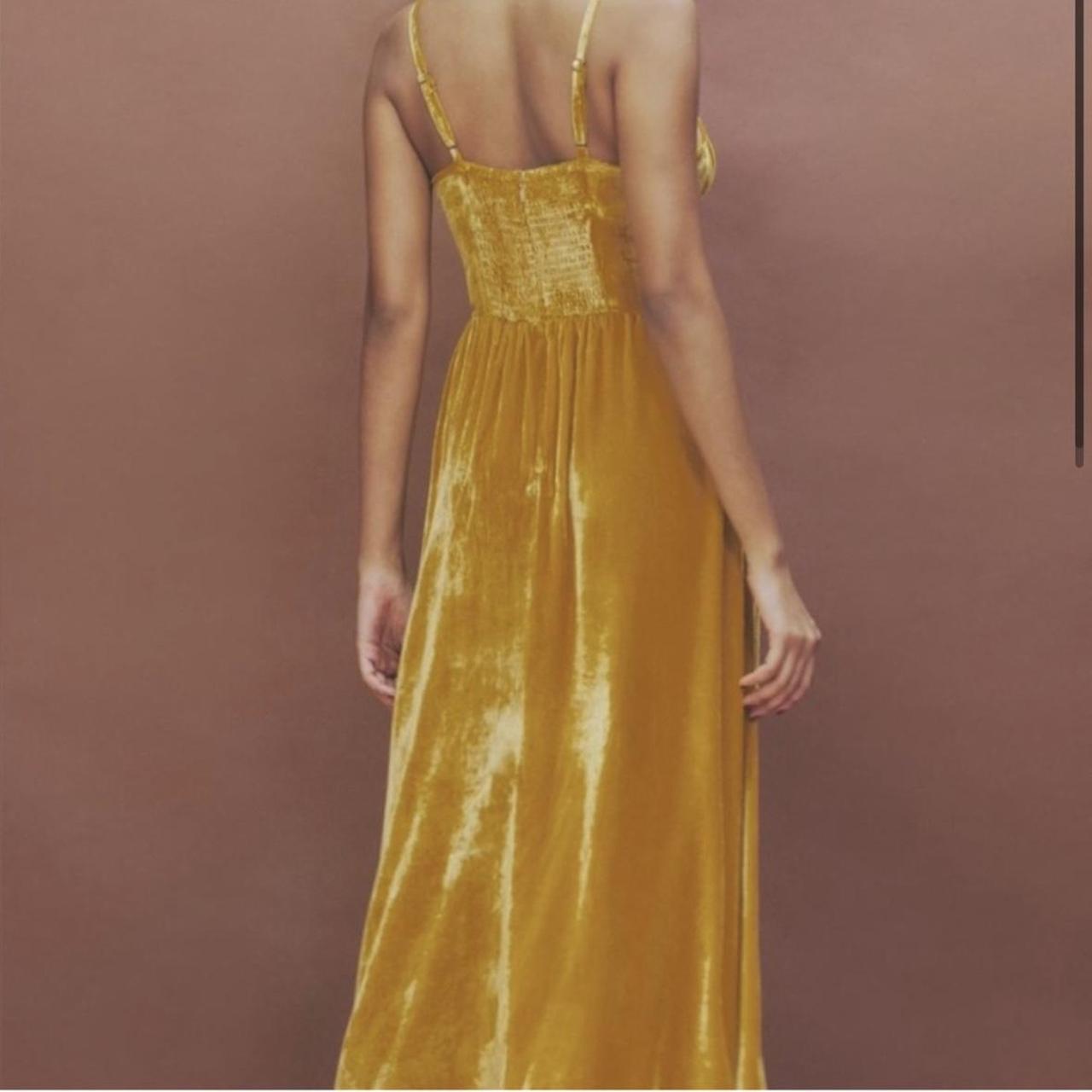 Zara yellow outlet velvet dress