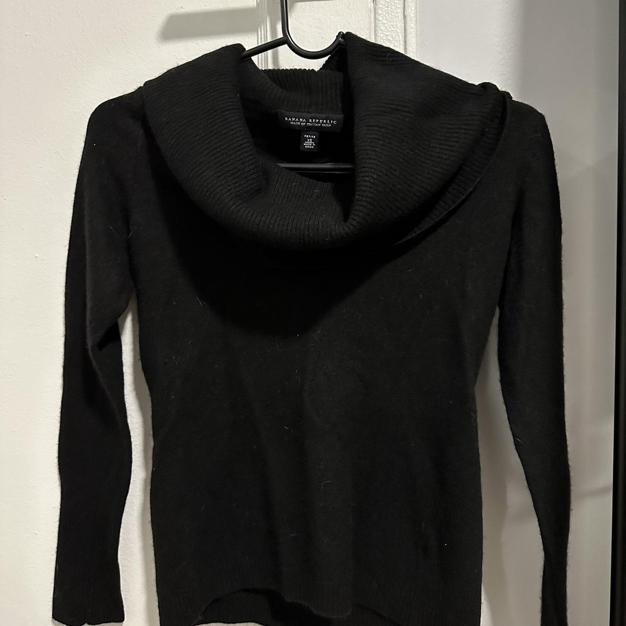 Black cowl neck sweater by Banana Republic, A