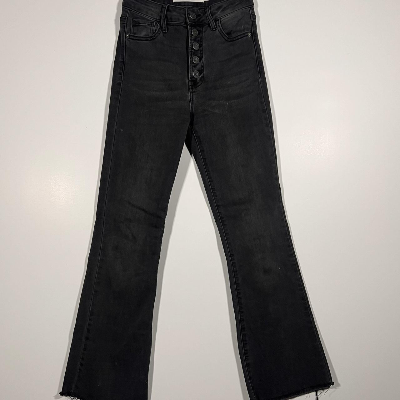 Hidden Jeans Women’s 24 Black Raw Hem Button Fly... - Depop