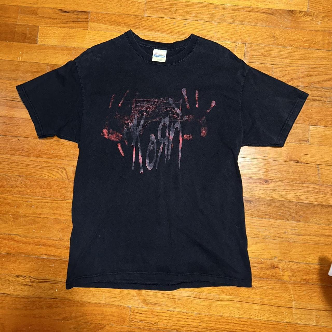 Nicely faded Vintage Korn bloody handprint t shirt... - Depop
