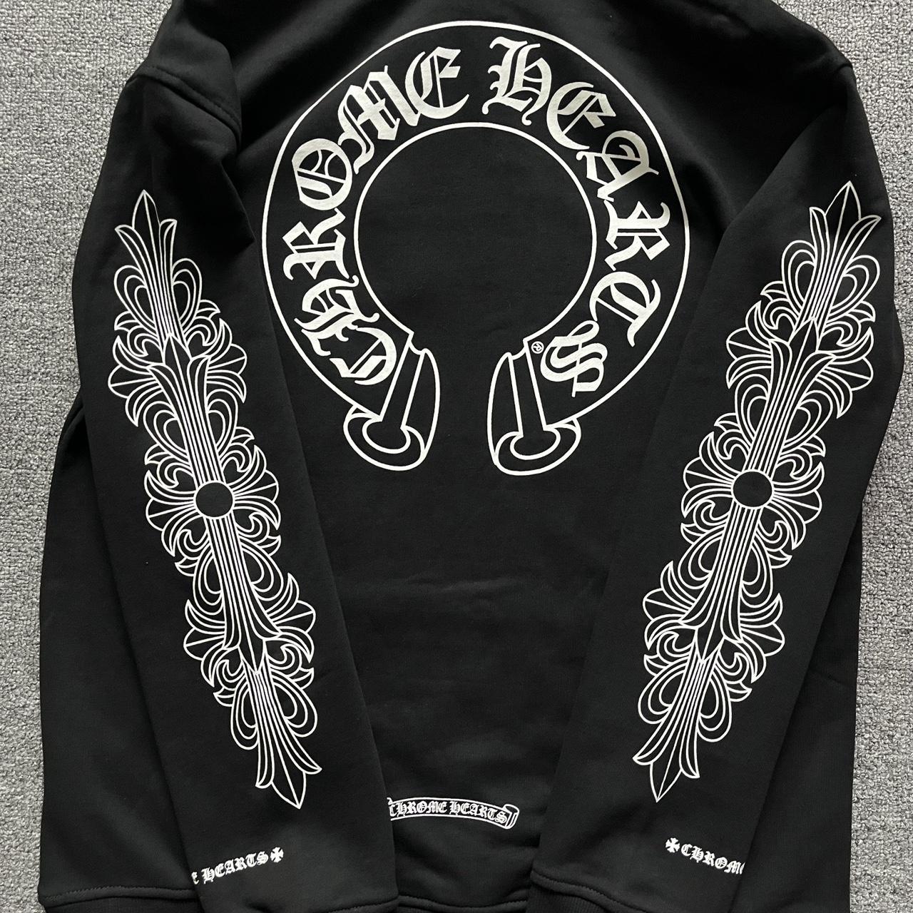 Chrome Hearts Horseshoe Floral Hoodie Black, Brand New