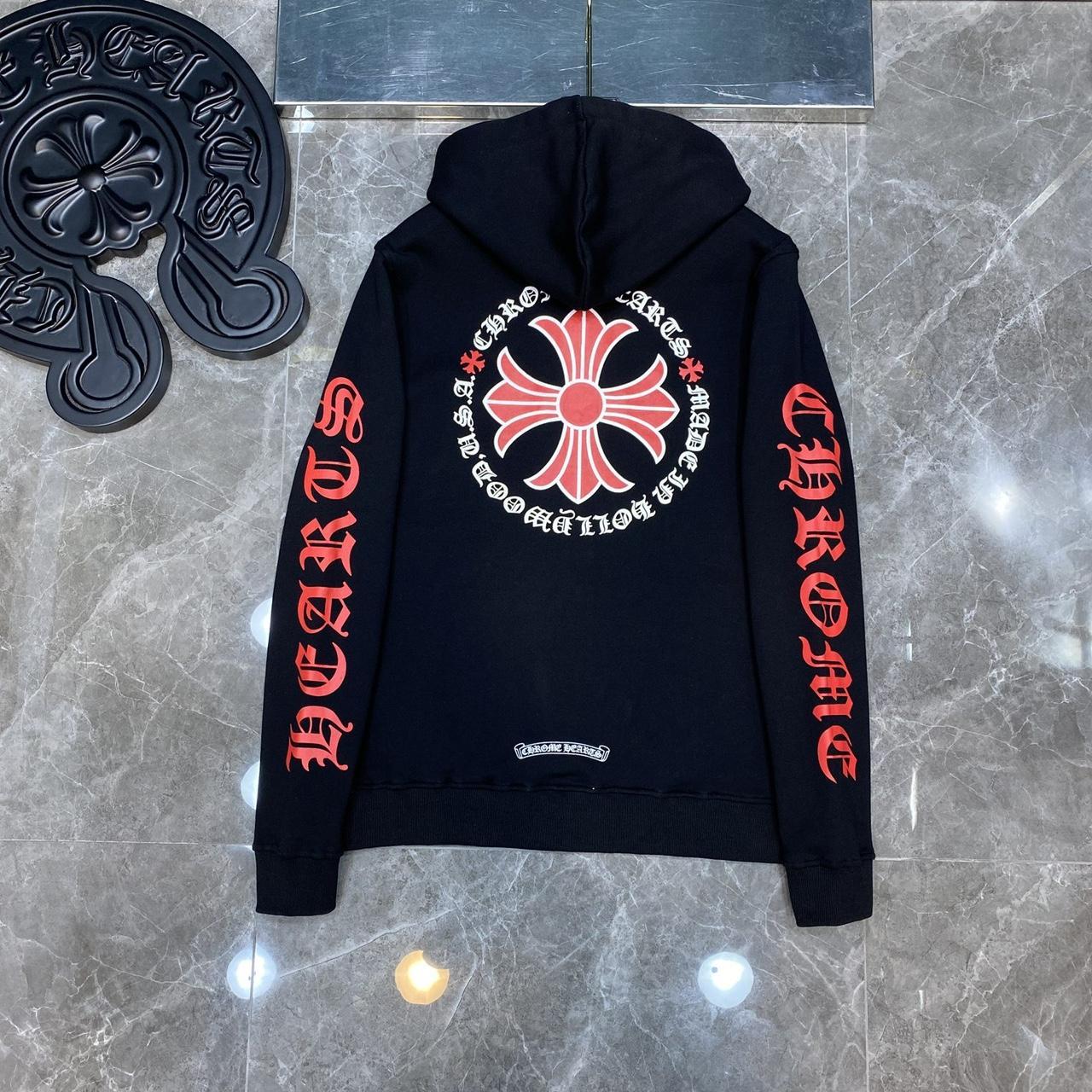 Chrome Hearts Red Plus Pullover Hoodie - Brand New... - Depop