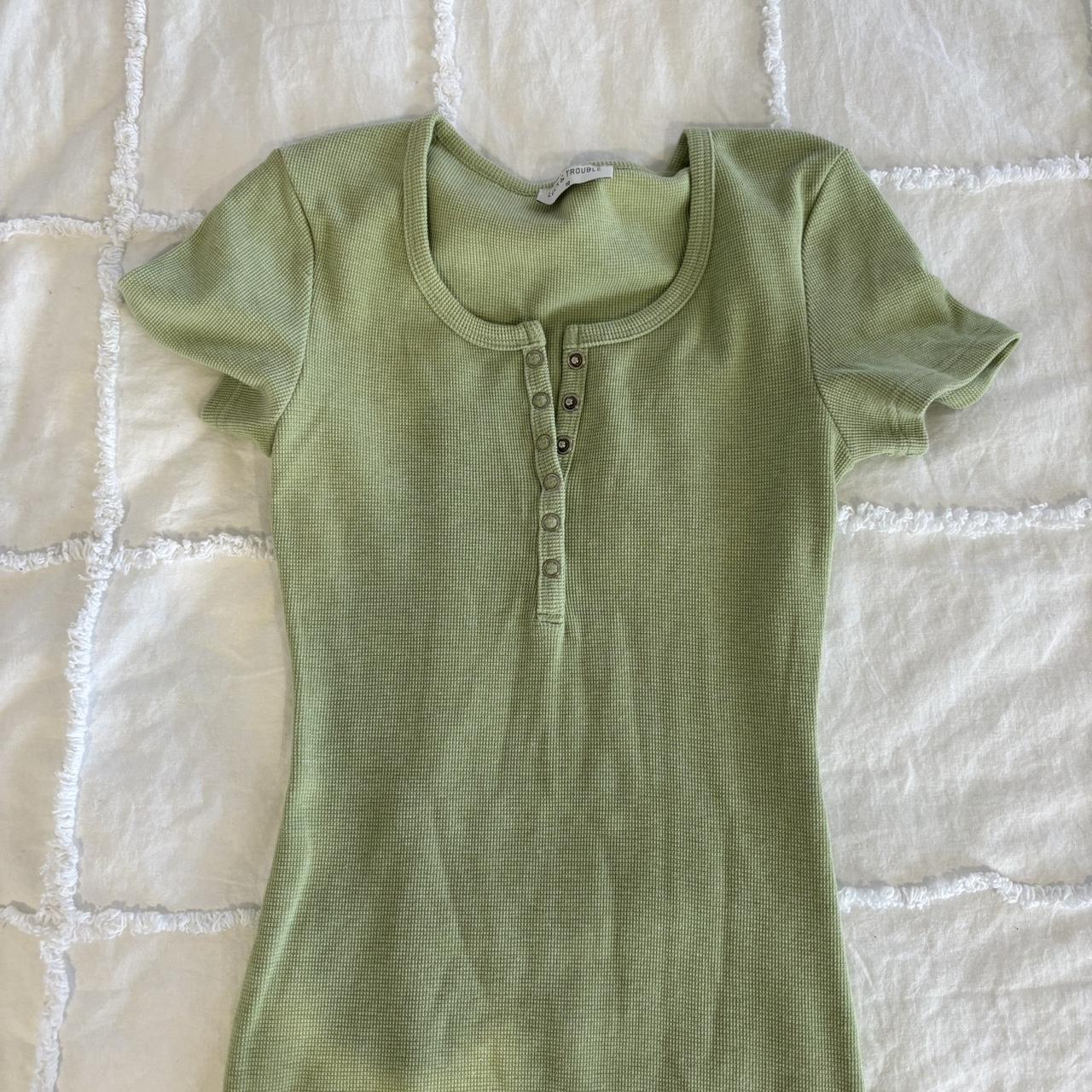 Luck and trouble green mini dress- size 10 - Depop