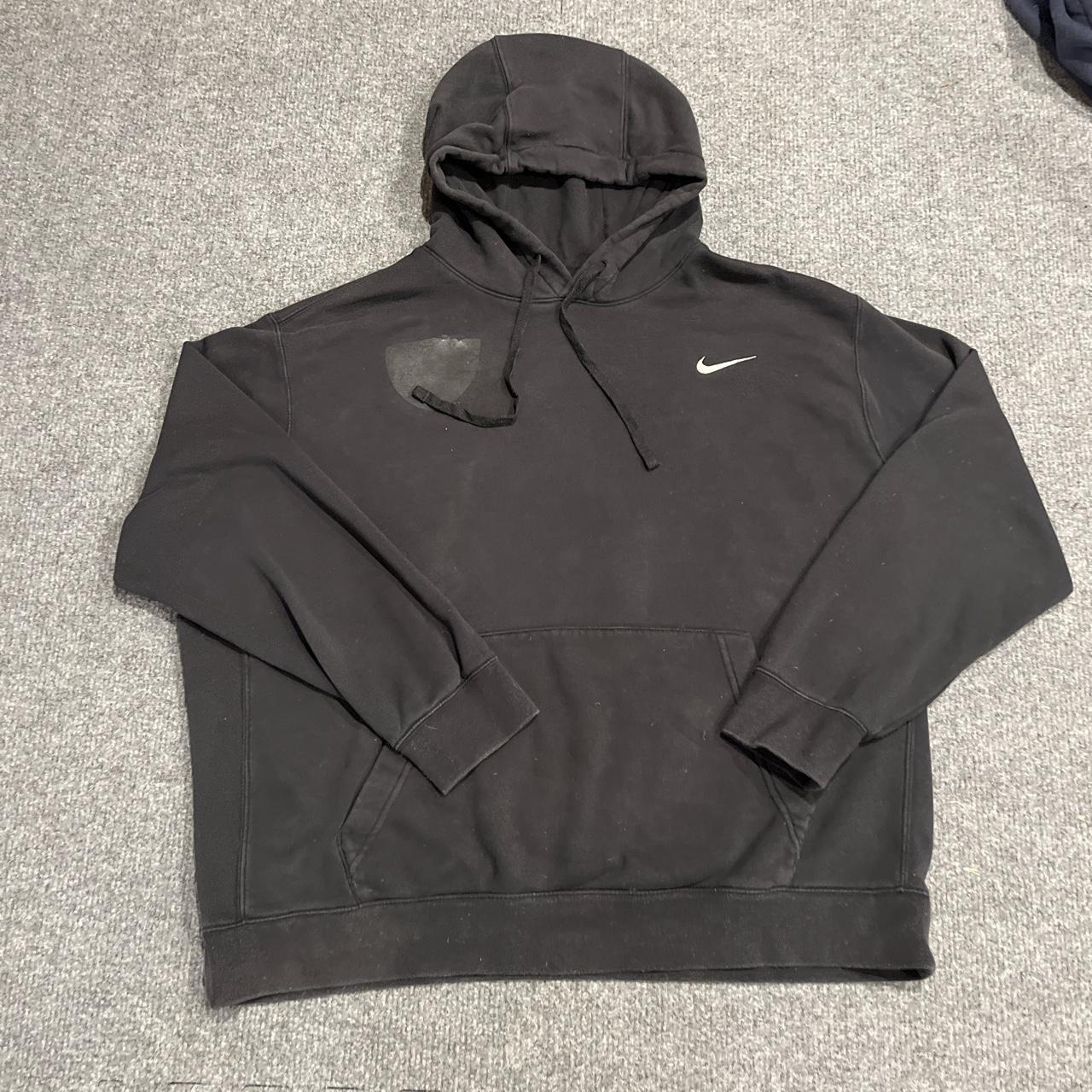 Black Nike hoodie. Men’s xl. Printed logo patch was... - Depop