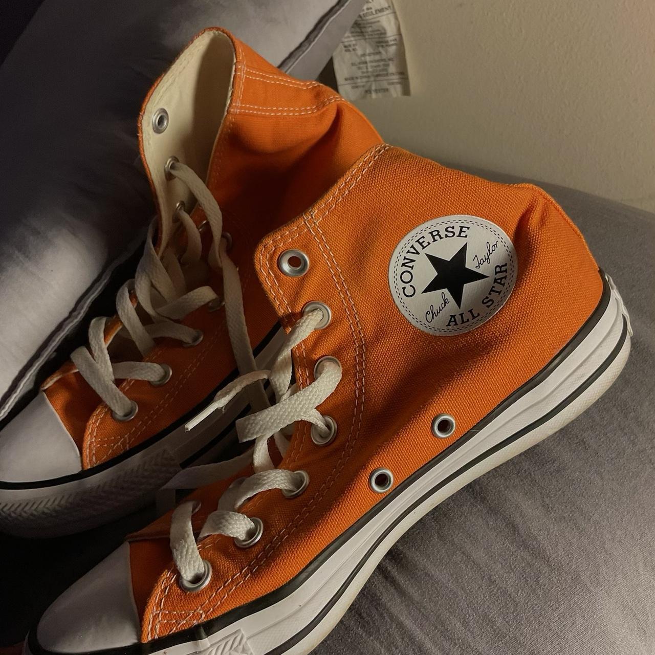 Orange all star converse Men’s 5.0 Women’s... - Depop