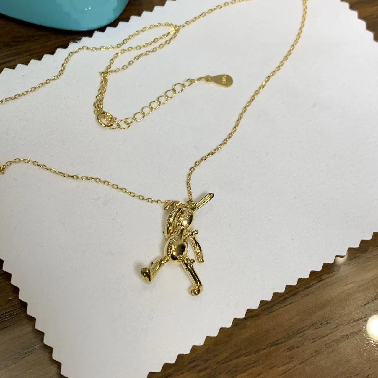 Rabbit Gold Necklace - Chain length: About 42cm -... - Depop
