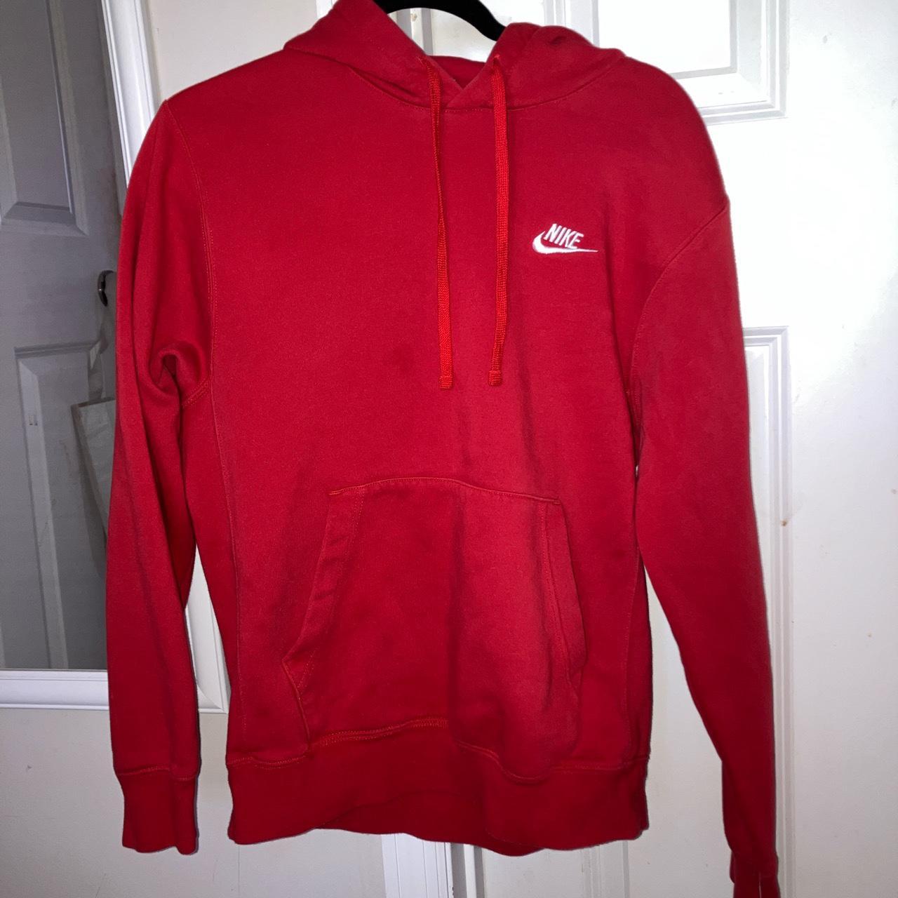 small men’s red nike hoodie lightly used - Depop