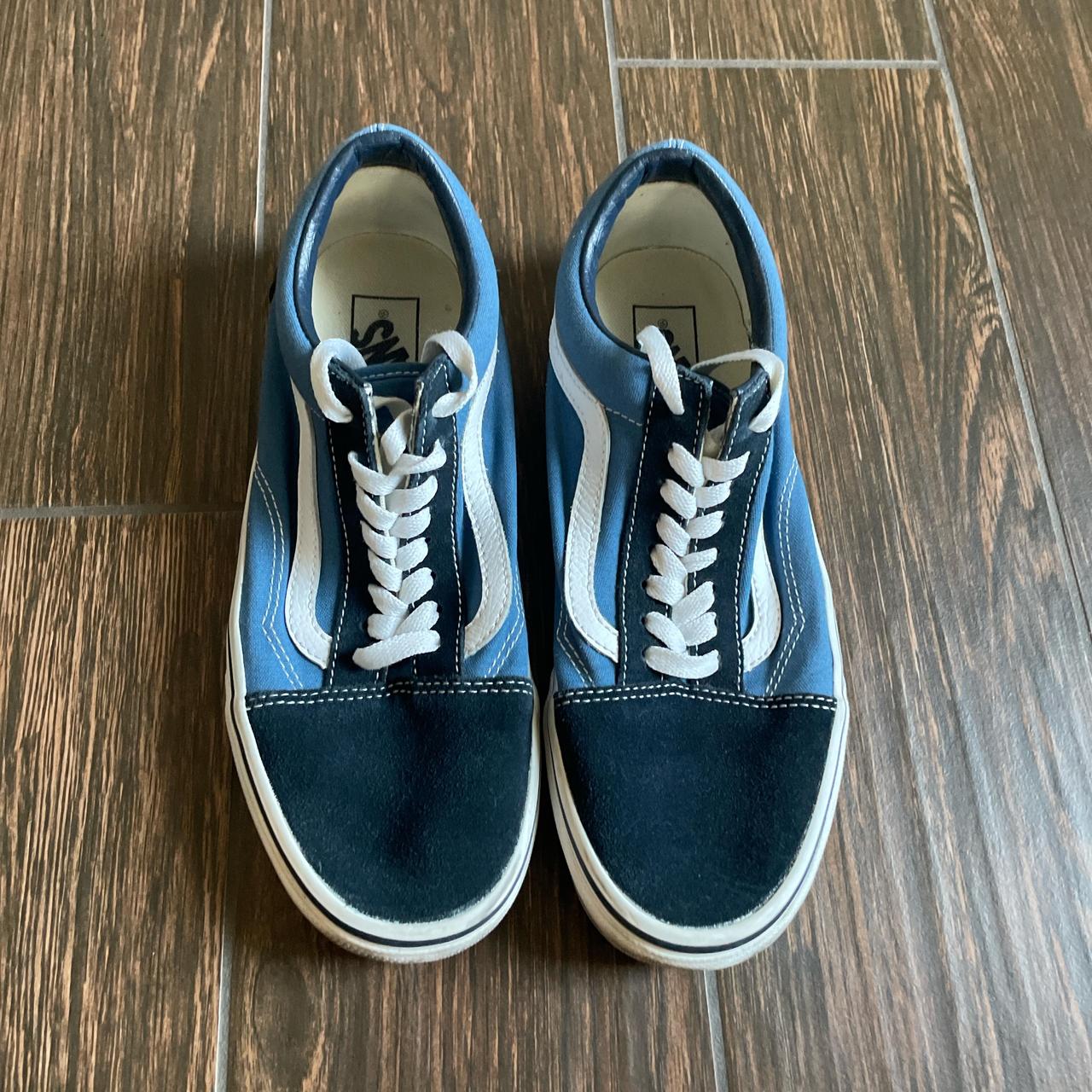 Grey Vans Old Skool High Top Blue Old School Vans
