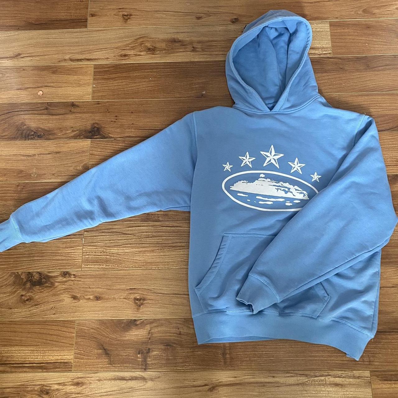 Corteiz 5 Starz Alcatraz hoodie baby blue | Depop