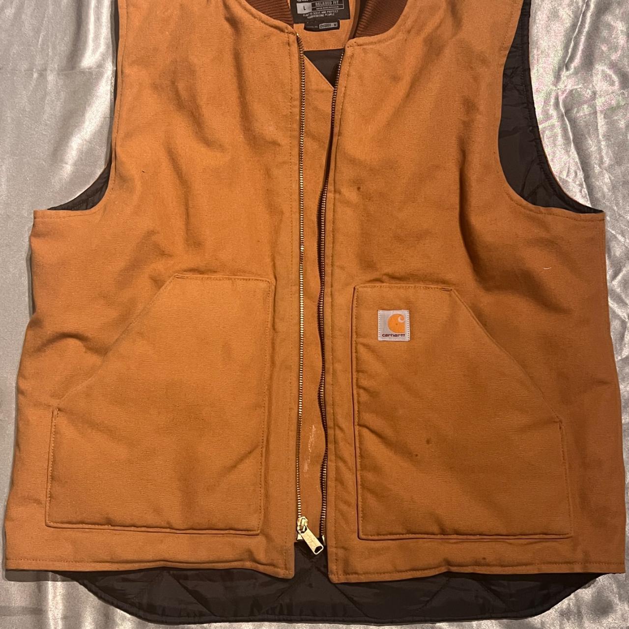 Carhartt duck deals vest orange