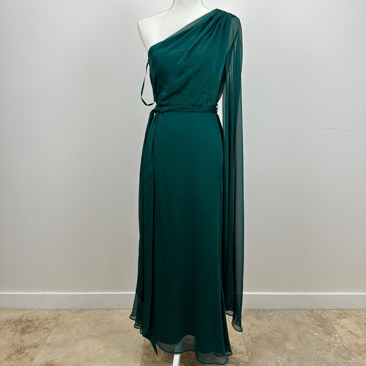 Alex Marie Maxi Chiffon Gown Dress One Shoulder Teal... - Depop