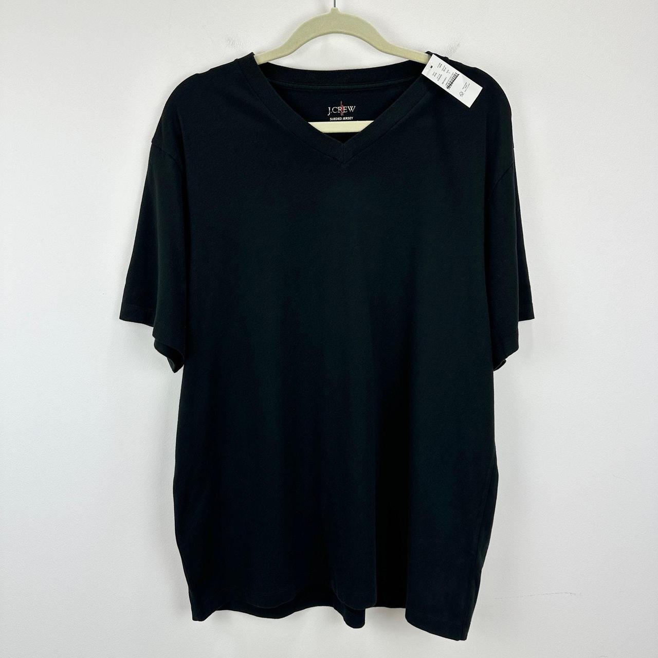 J. Crew Sueded Cotton V Neck Tee Shirt Black. Depop