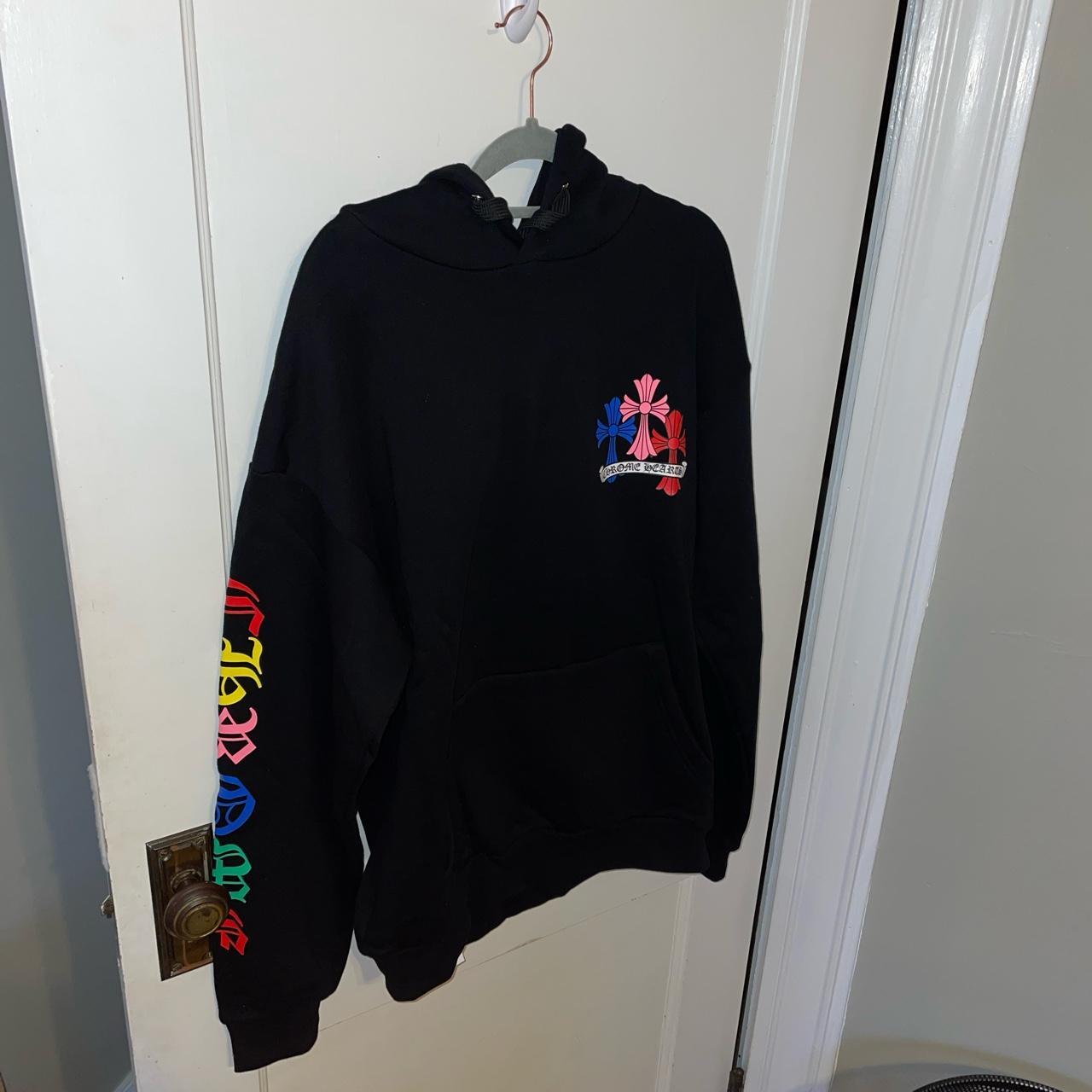 Chrome hearts multi color cross hoodie Size... - Depop