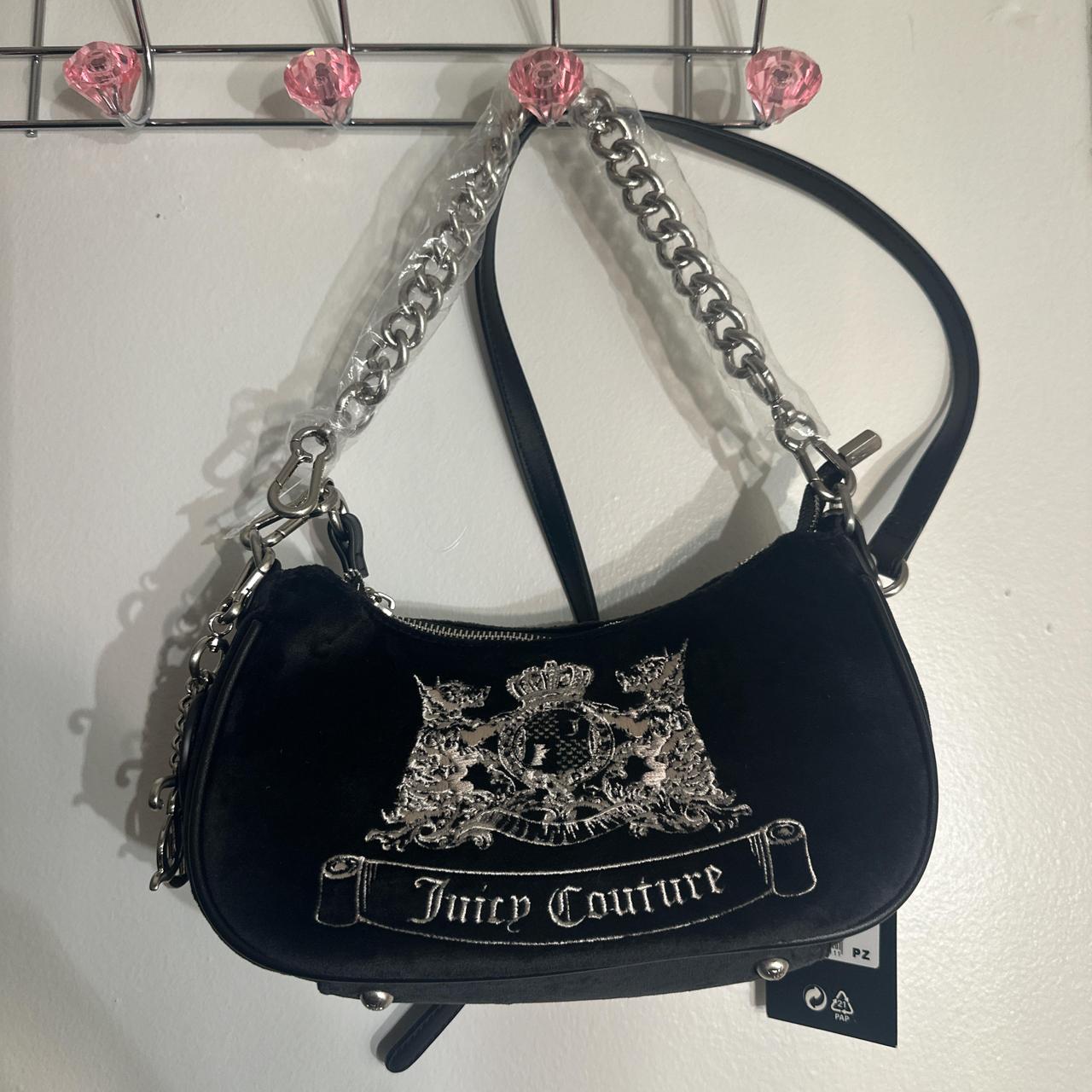 Black Juicy Couture shoulder bag with chain strap... | Depop