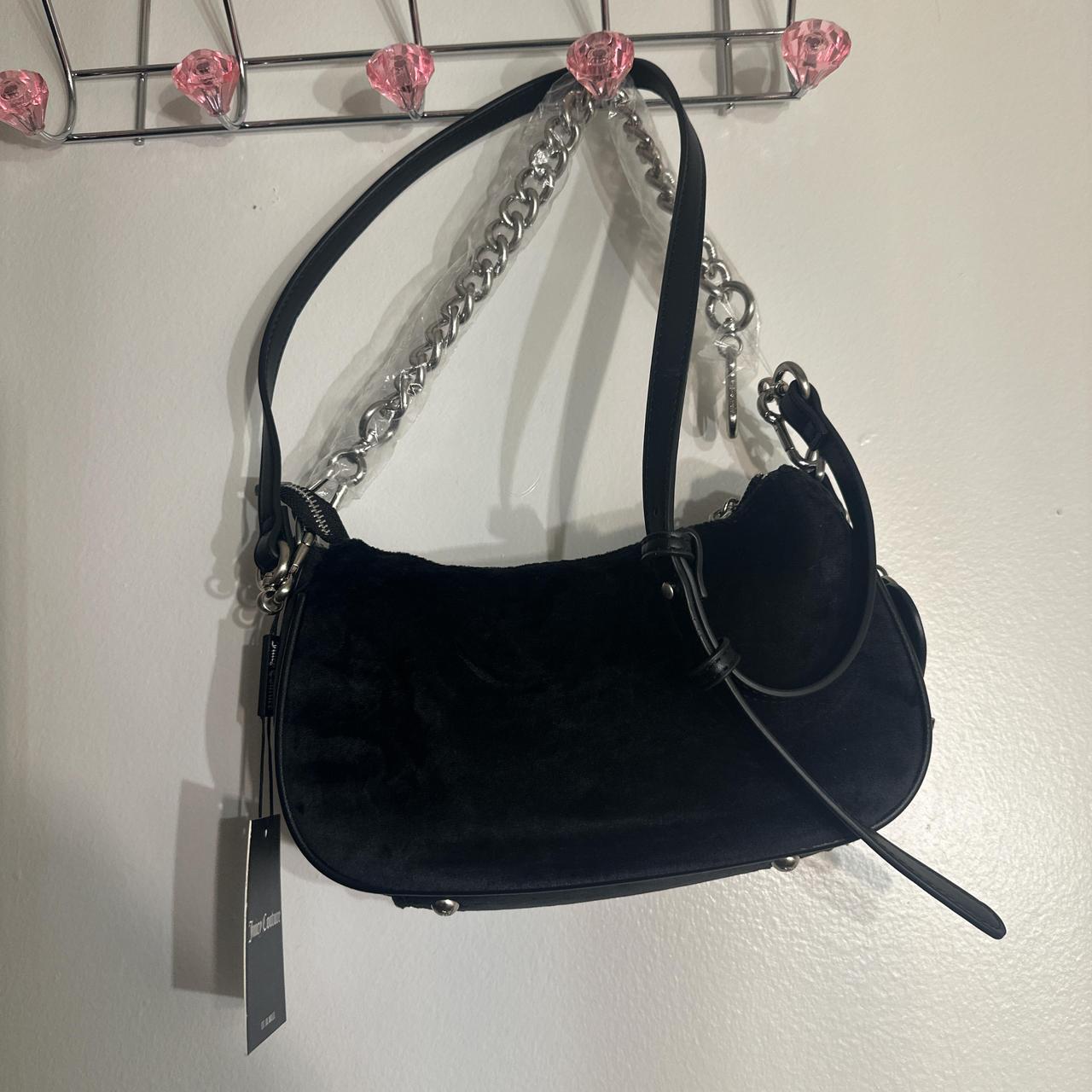 Black Juicy Couture shoulder bag with chain strap... | Depop