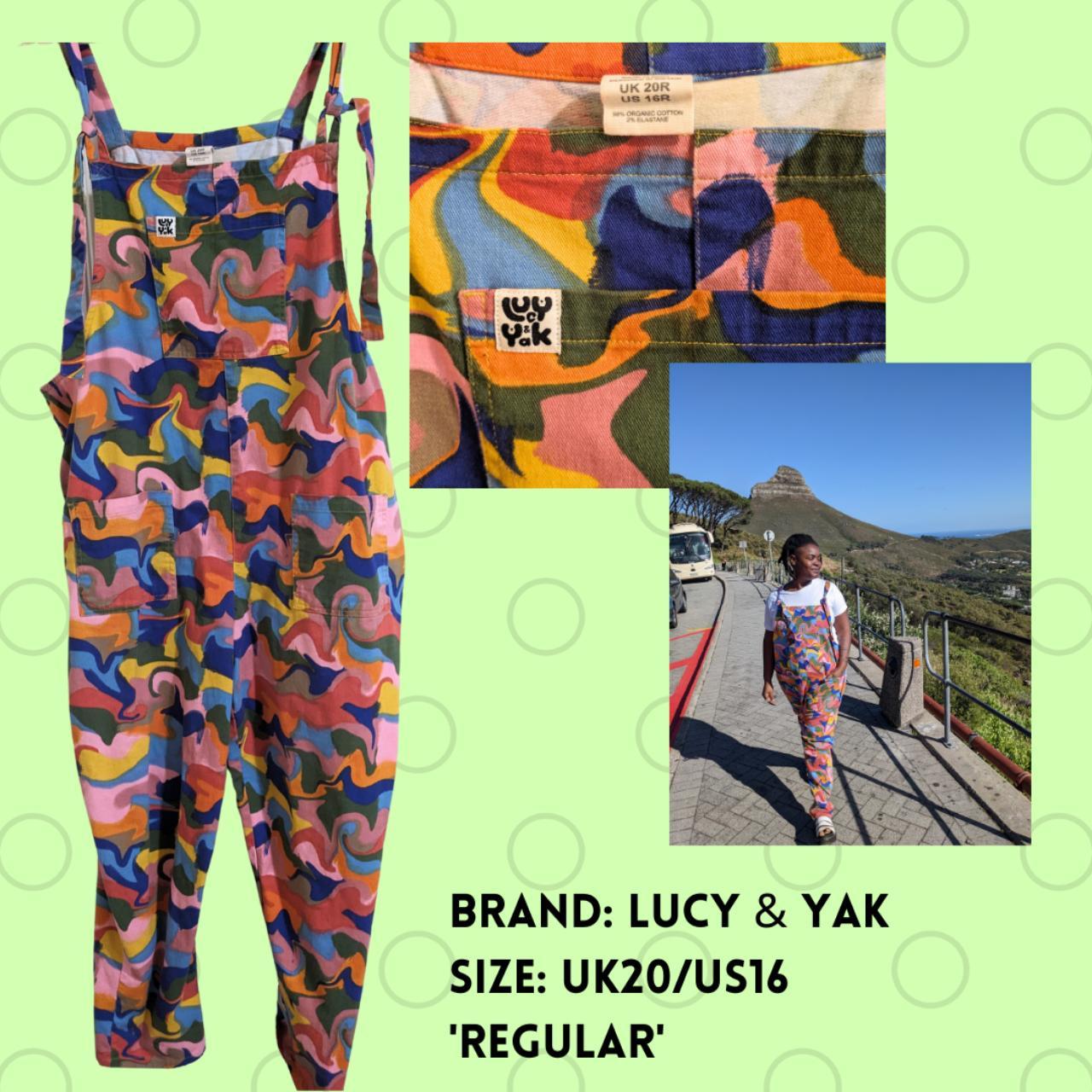 Lucy & Yak original dungarees with colorful pattern. - Depop