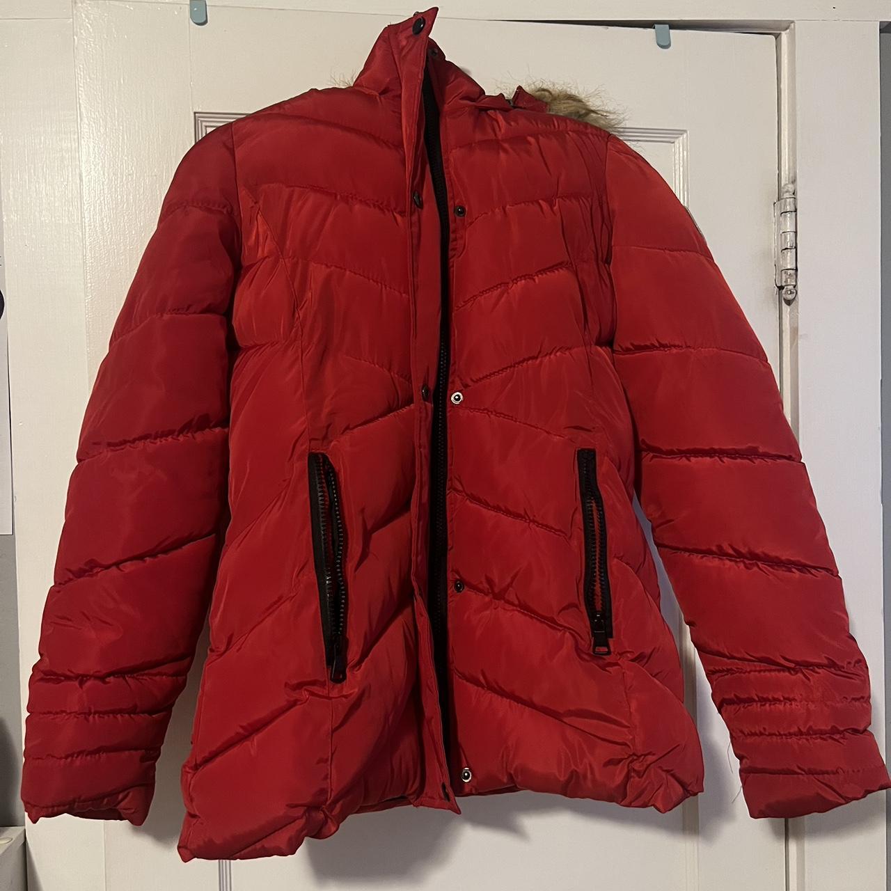 Coat with red deals patch on arm