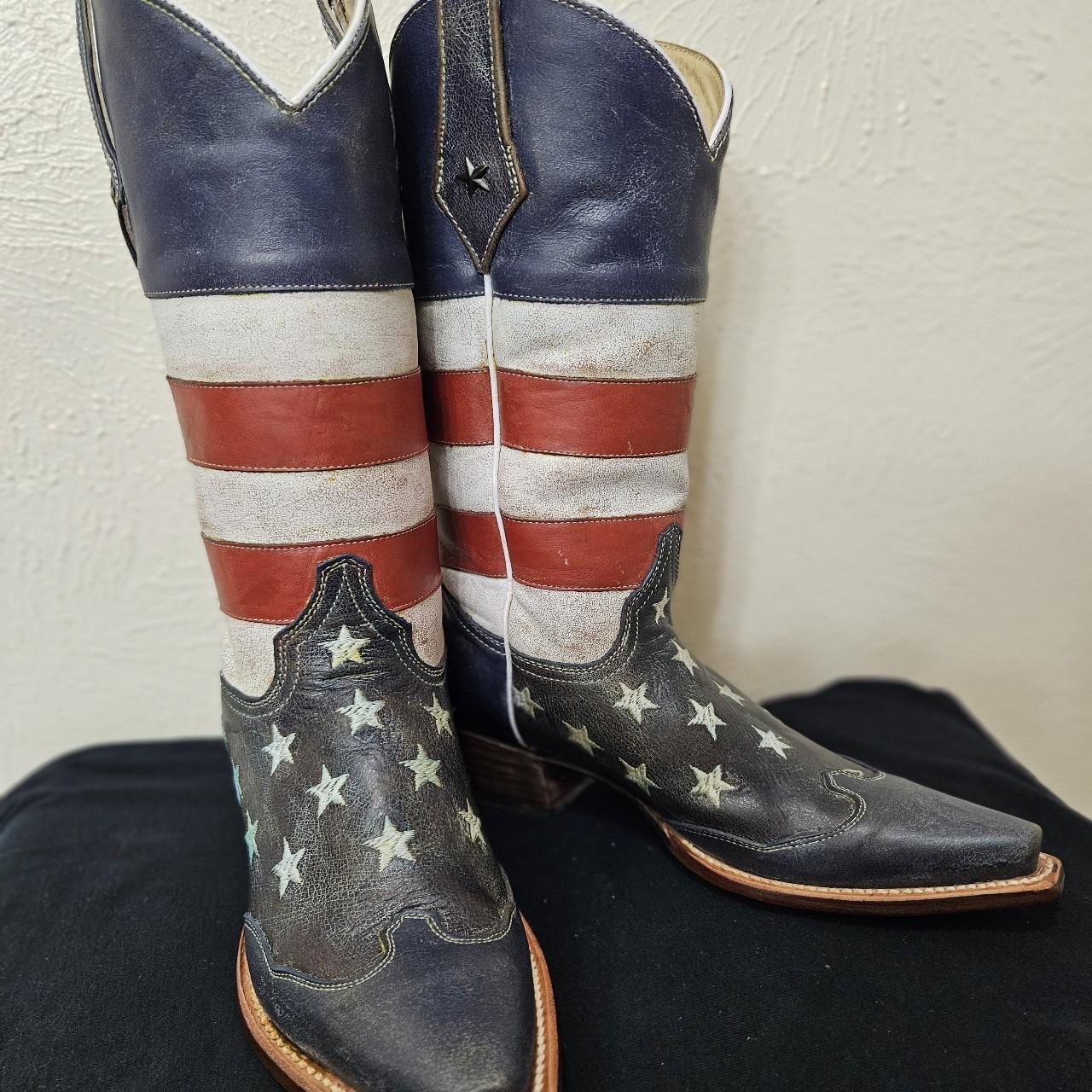 roper women's american beauty flag ankle boots
