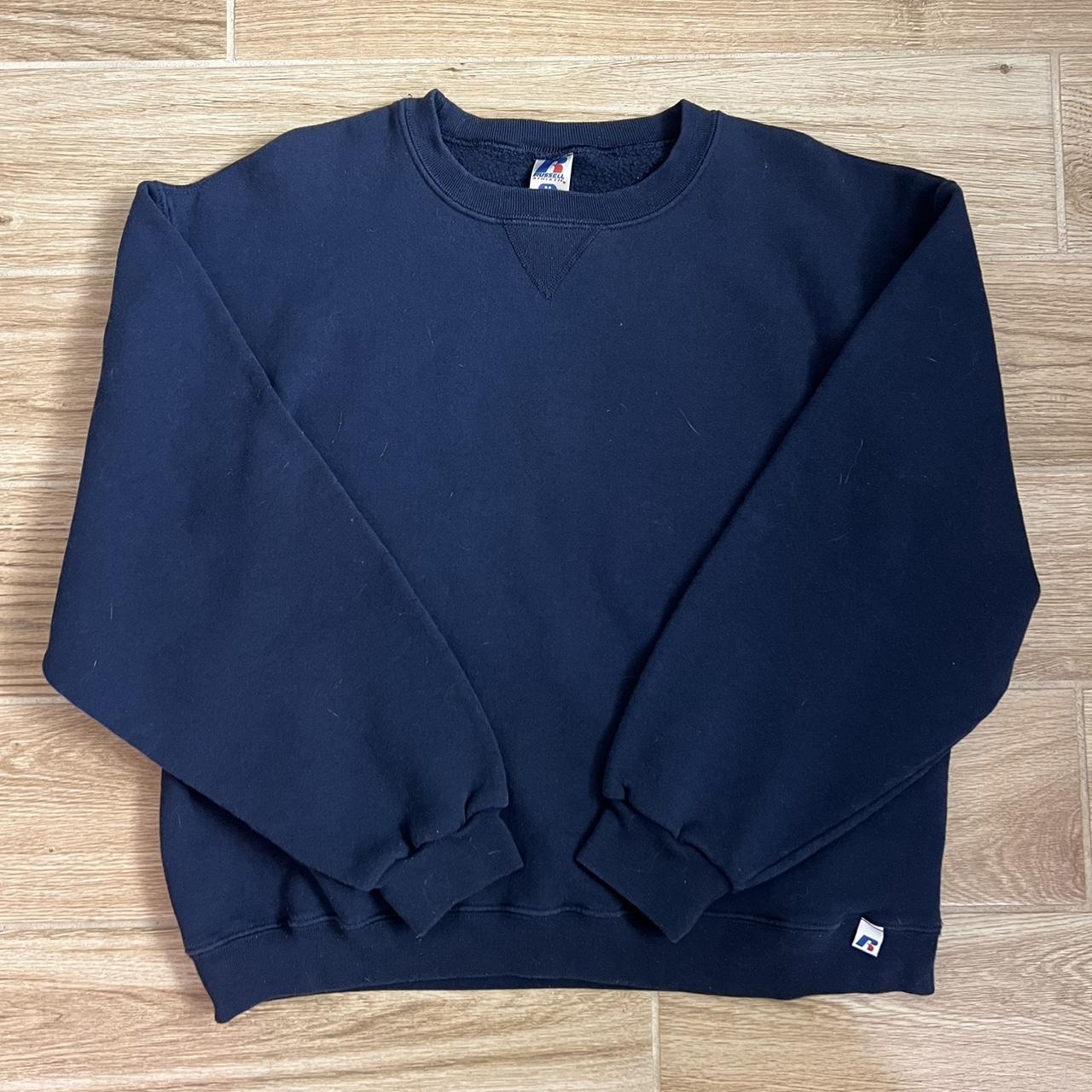 Navy blue Russell crewneck Size M Good condition -no... - Depop