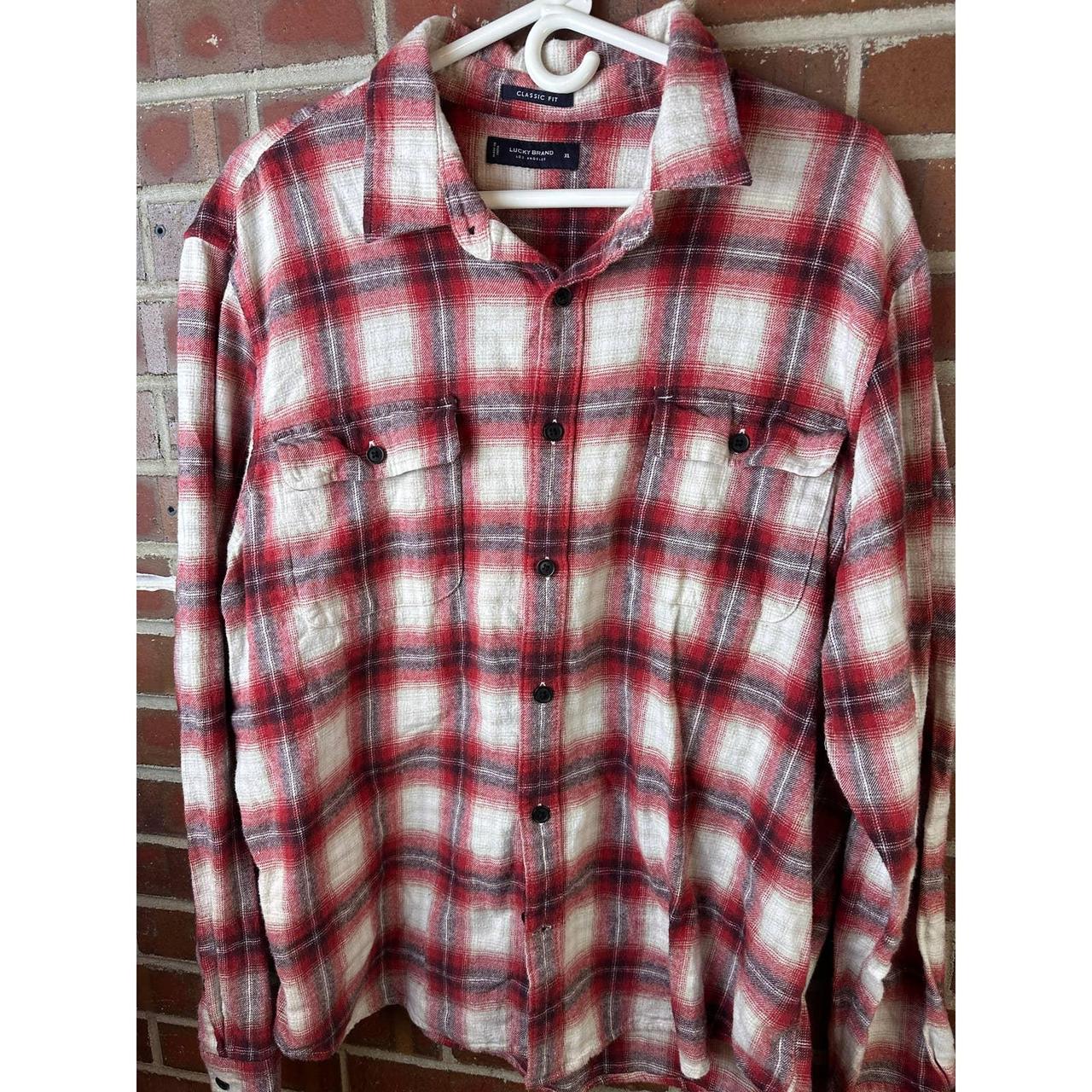 Lucky Brand, Shirts, Lucky Brand Mens Shirt Xl Red Plaid Flannel Button  Up Long Sleeve Classic Fit