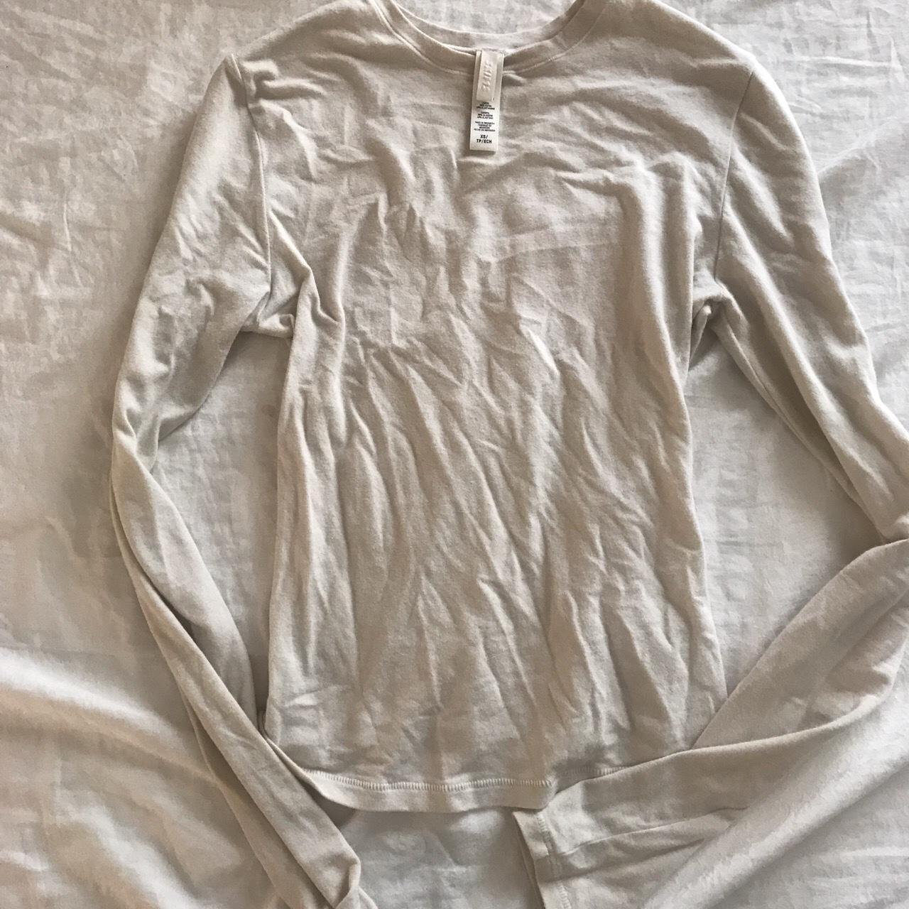 Skims ‘Cotton Jersey Long Sleeve TShirt’ in Bone... Depop