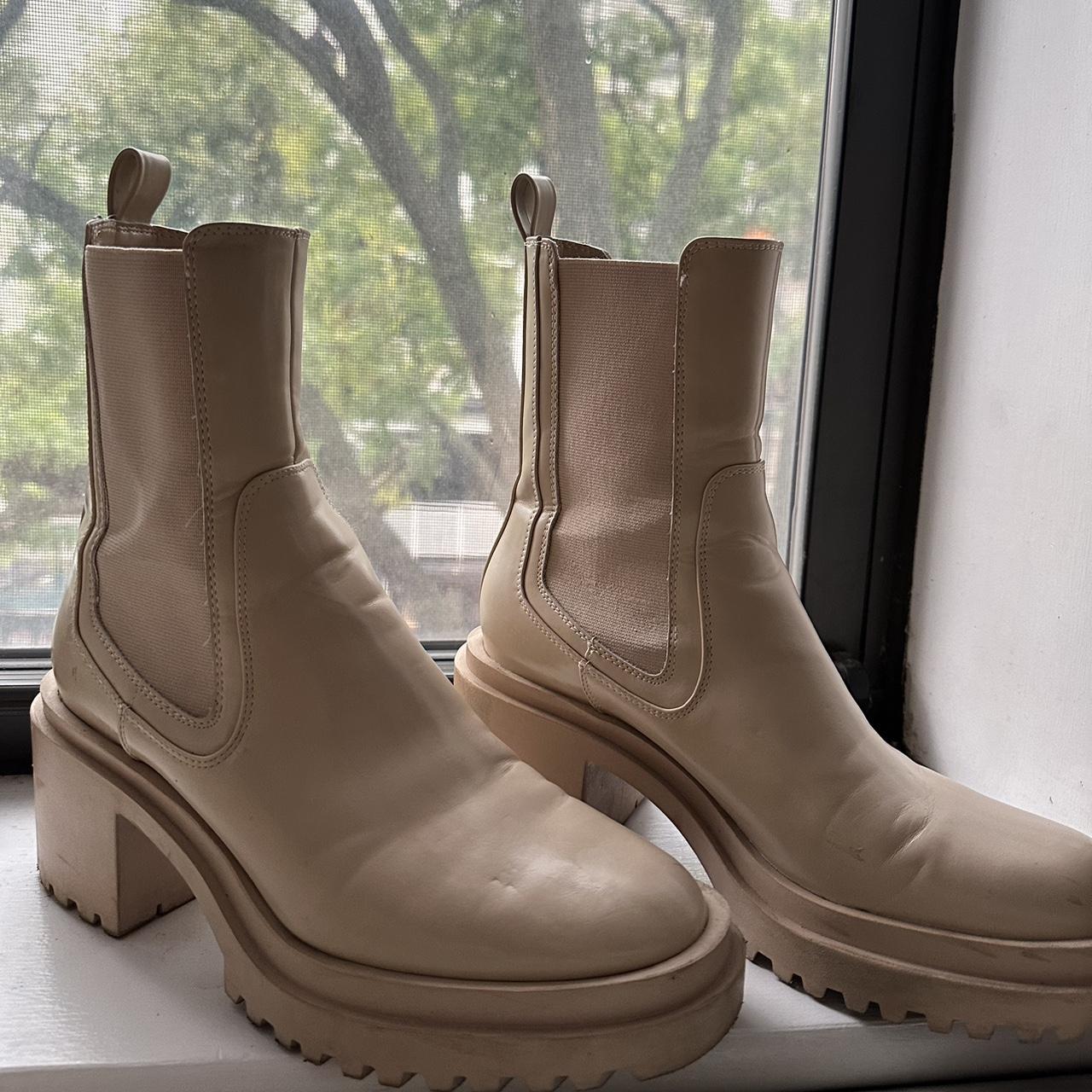 Cream Zara boots Haven’t used them much but the... Depop