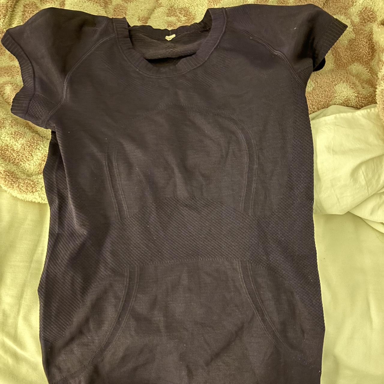 lululemon swiftly tech shirt size 2 dark purple will... - Depop