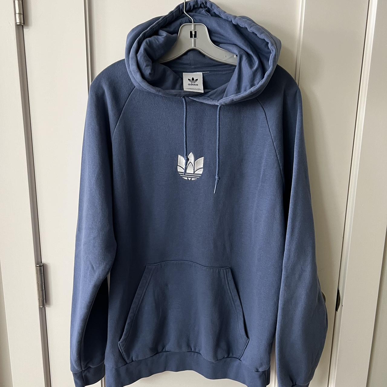blue adidas hoodie - Depop