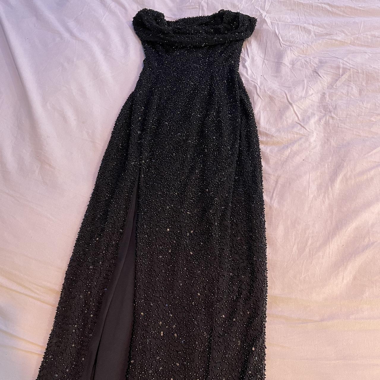 long black strapless ohpolly dress was only worn... - Depop