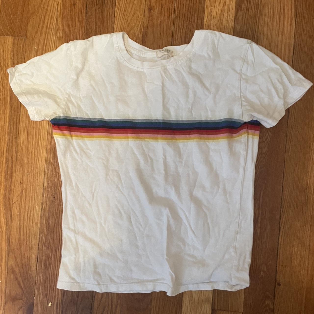 John galt brandy Melville rainbow stripe top O/S... - Depop