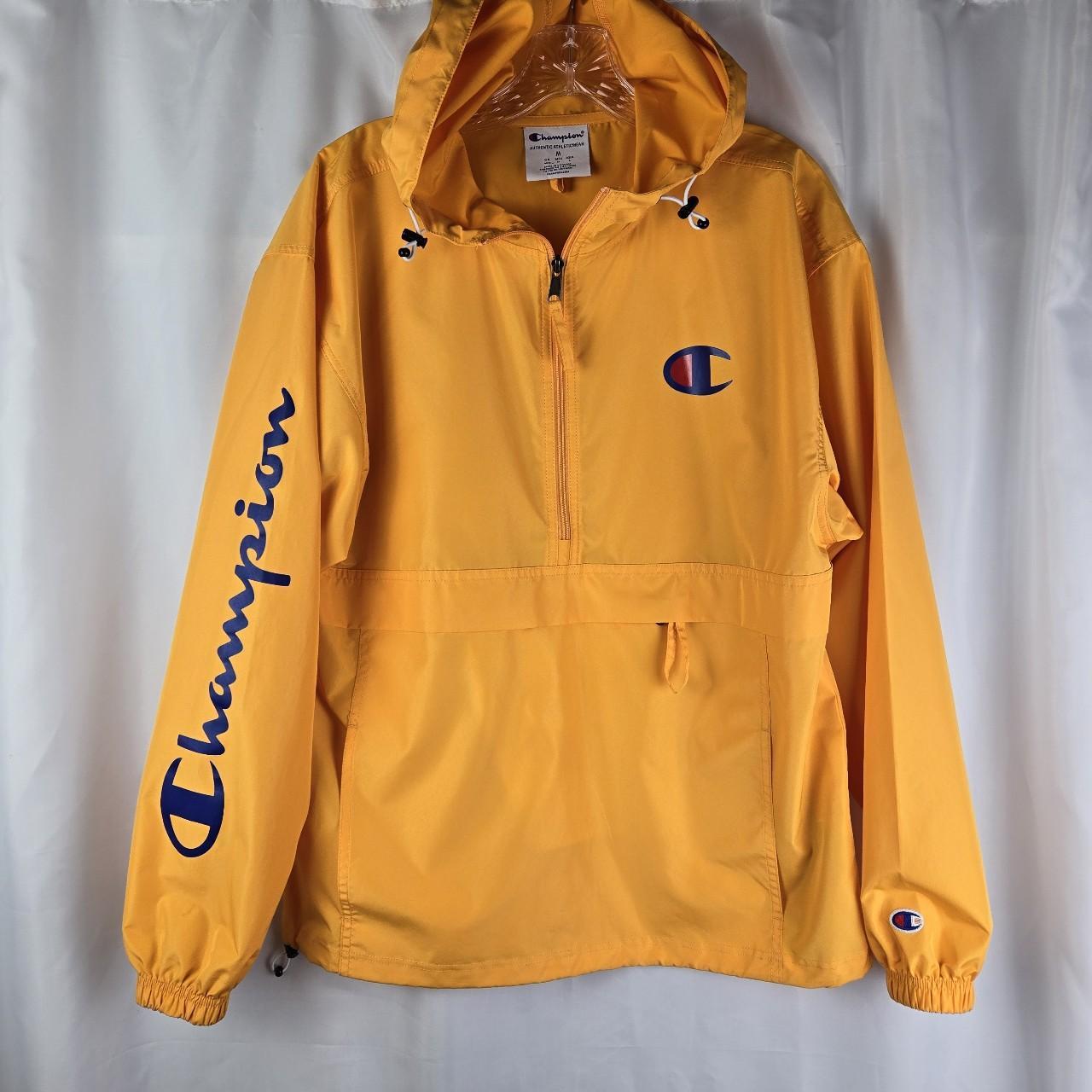 Depop Champion Jacket Mens Yellow Champion Yellow Hooded