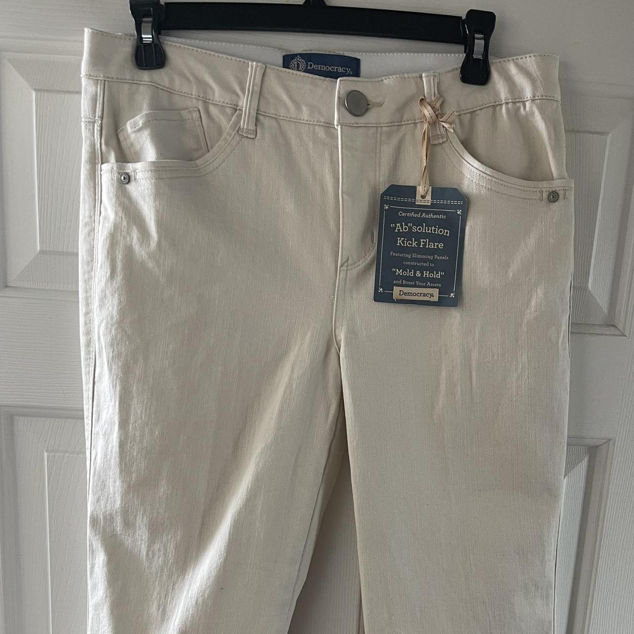 cream capri denim pants, brand is Democracy, size 8... - Depop