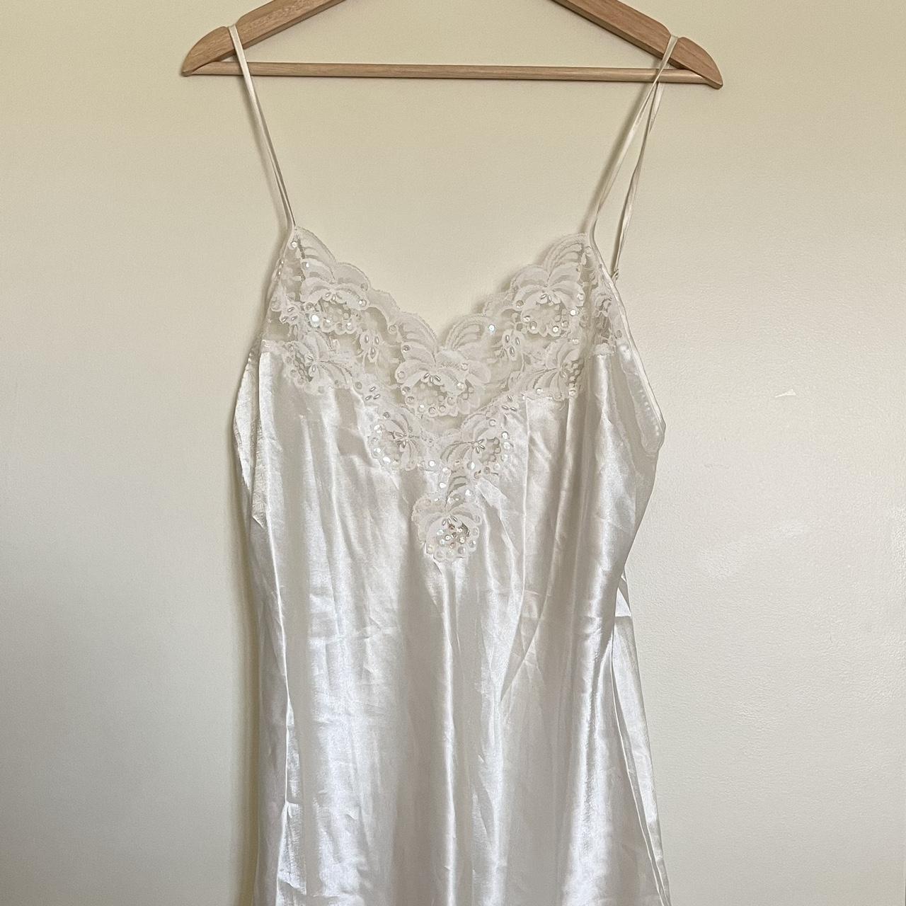 White Silky Slip Dress Lingerie • Great shape •... - Depop