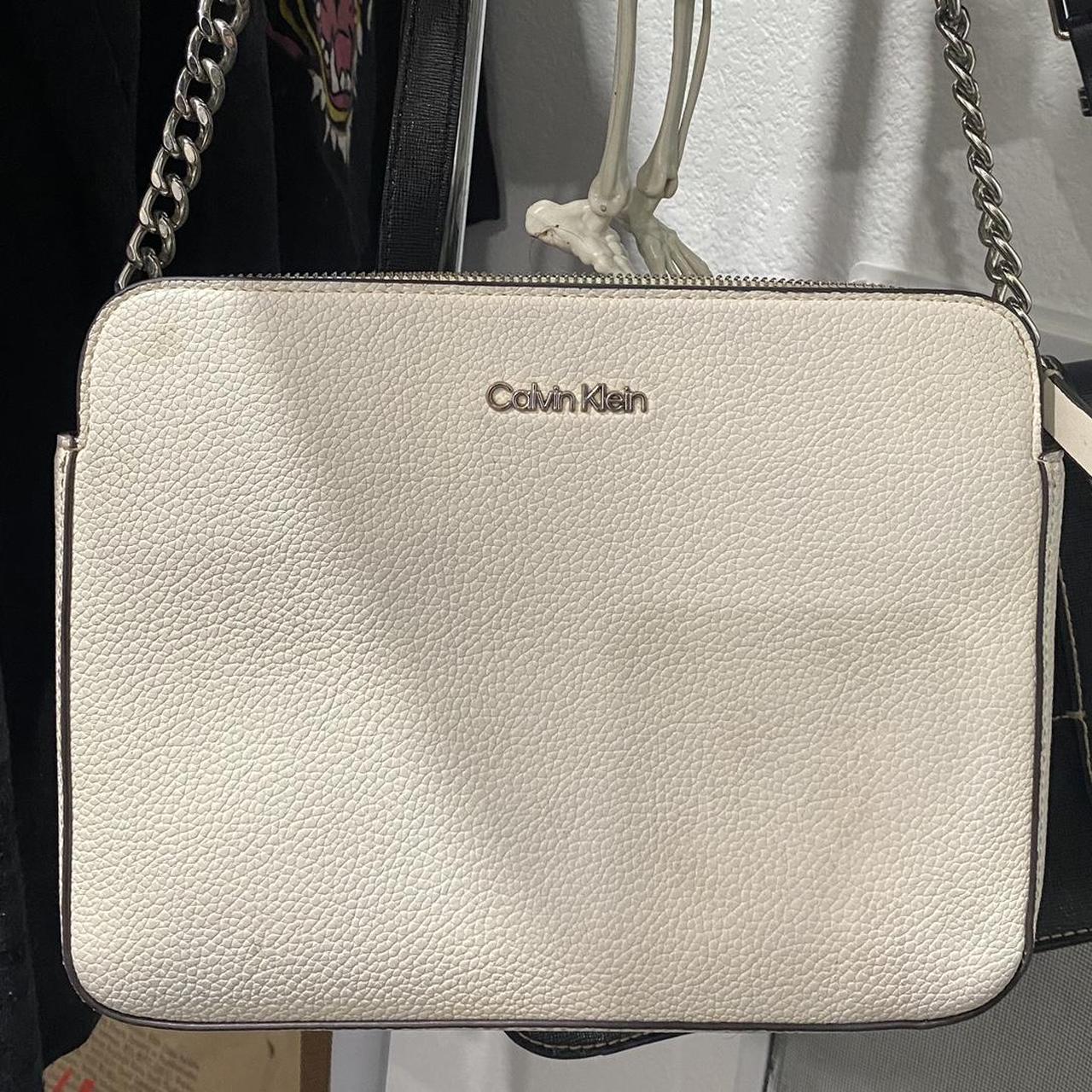 Calvin Klein monogram print crossbody bag, straps - Depop