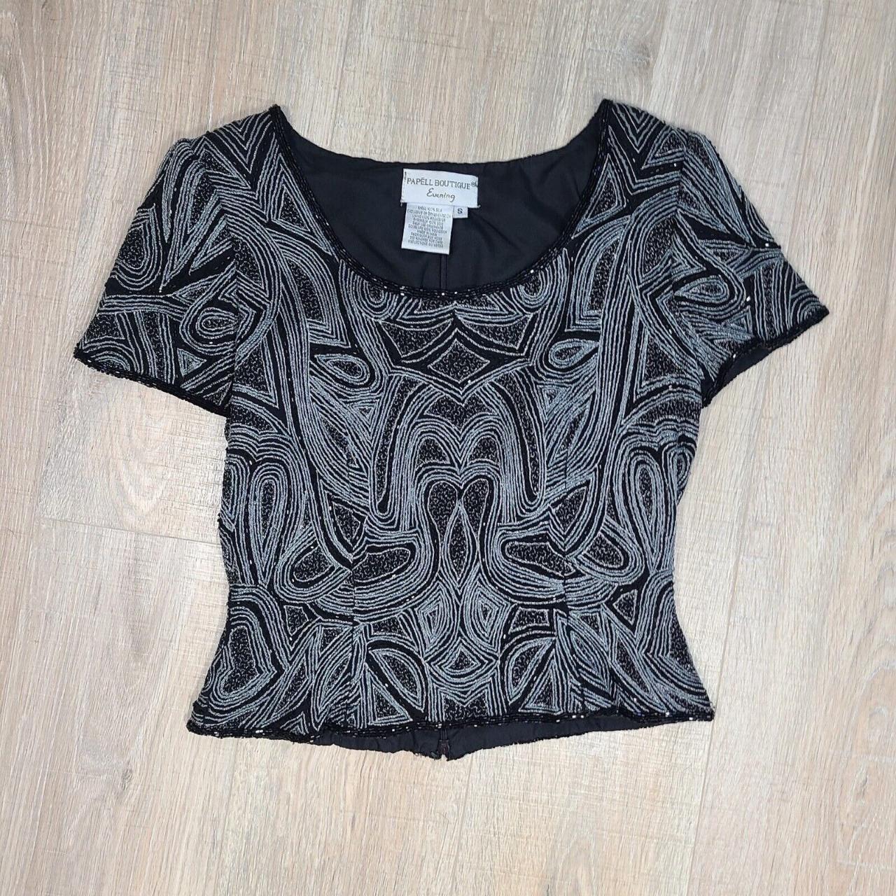 Papell boutique evening beaded hot sale top