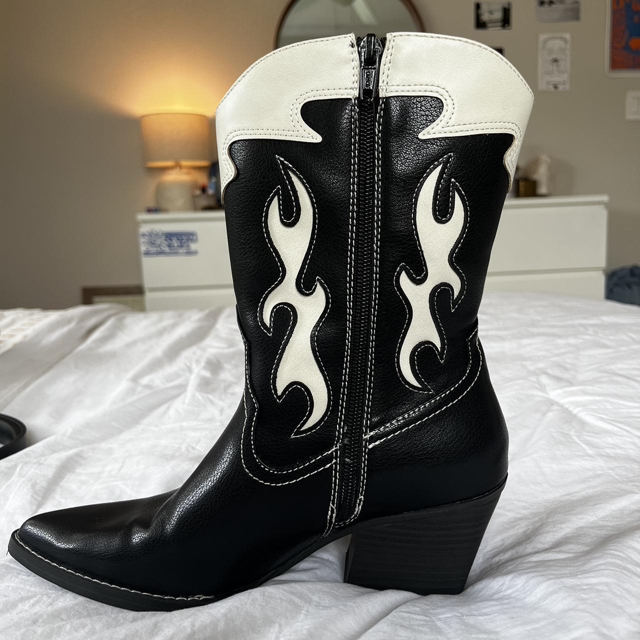 target black and white cowboy boots women’s 7.5..., image size:1280x1280